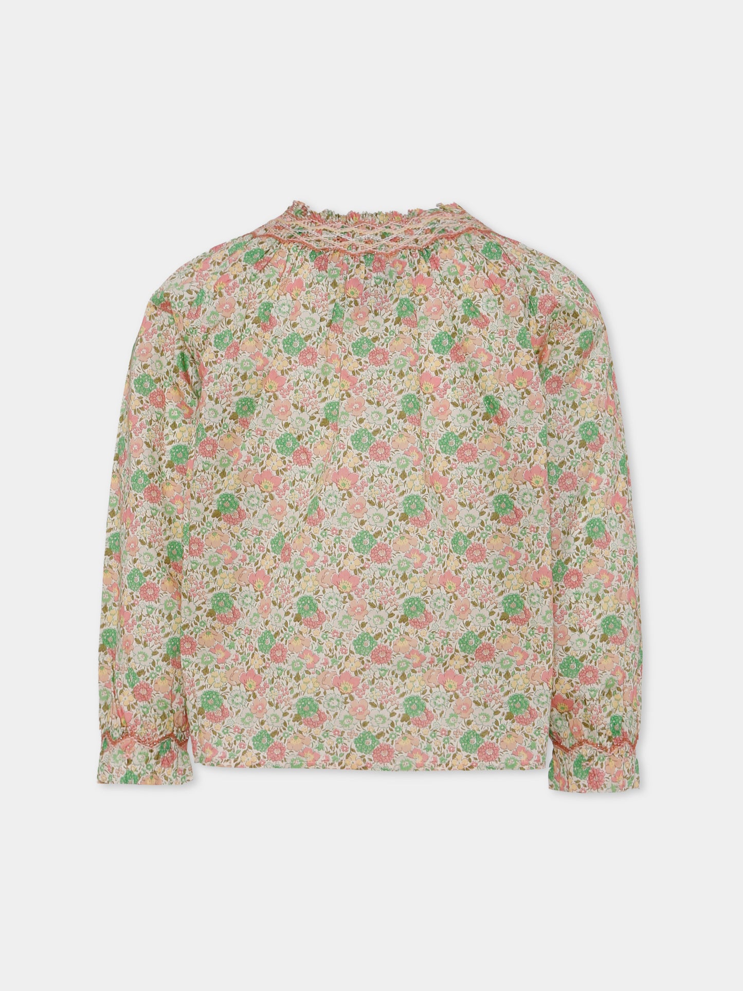 Camicia multicolor per bambina con stampa floreale,Bonpoint,W05GBLW00002 521