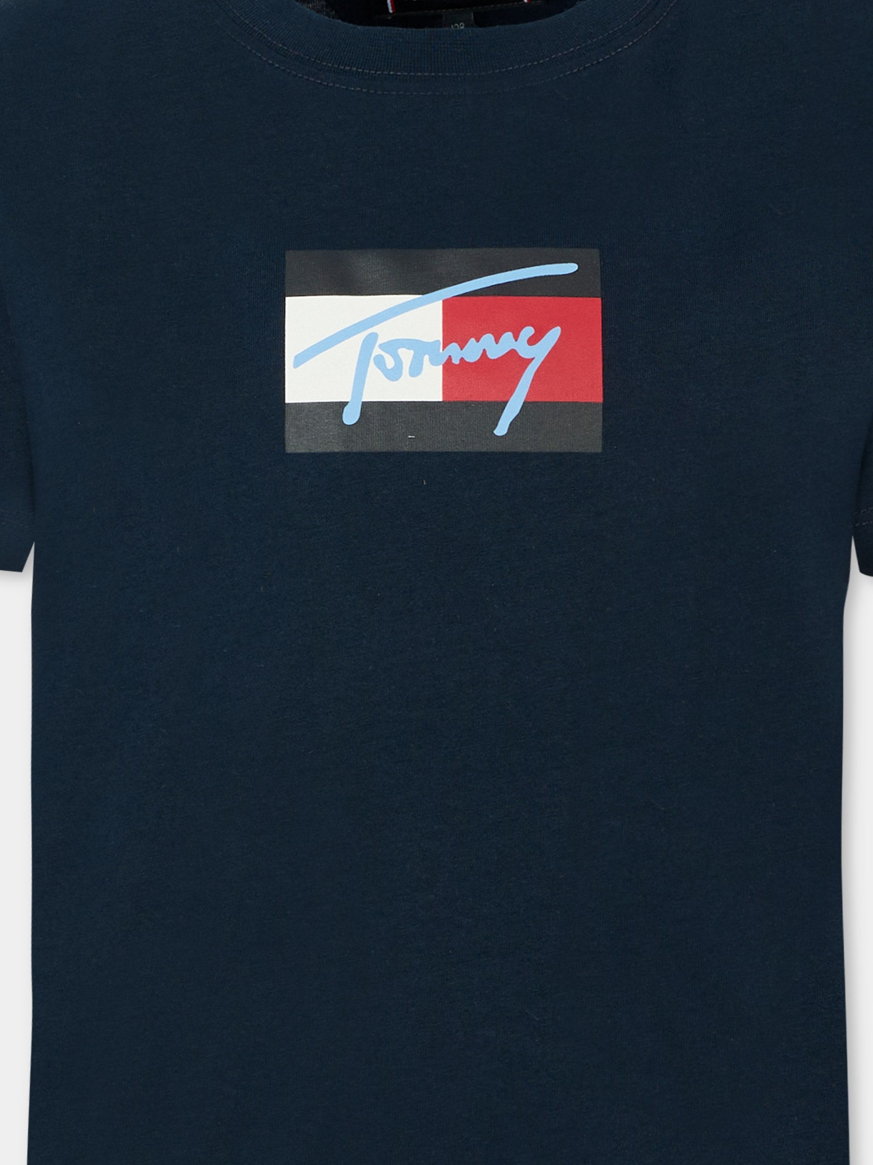 T-shirt blu per bambini con logo,Tommy Hilfiger Junior,25CTHKB0KB09725 C1G