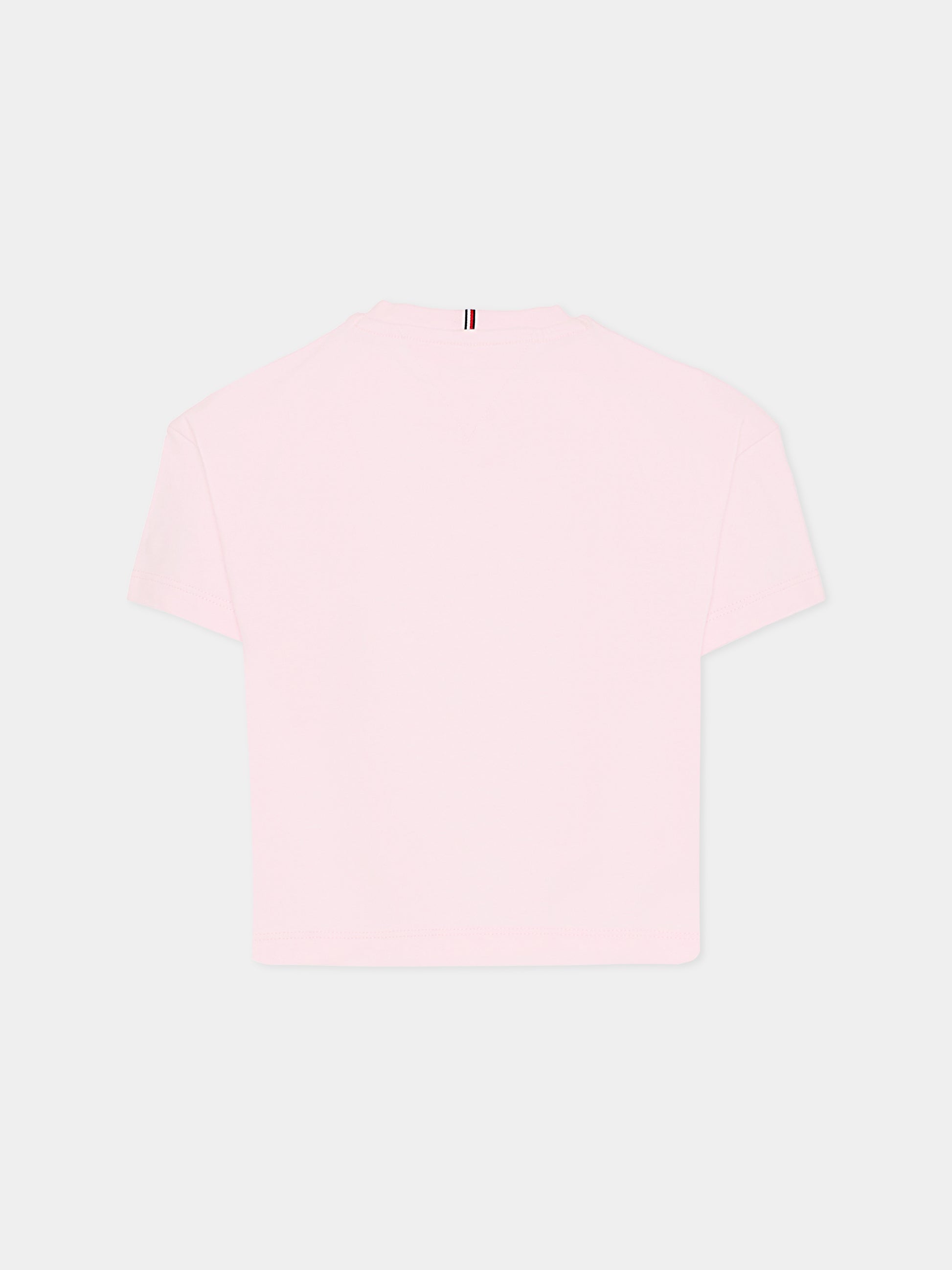 T-shirt rosa per bambina con logo,Tommy Hilfiger Junior,25CTHKG0KG08635 TOG