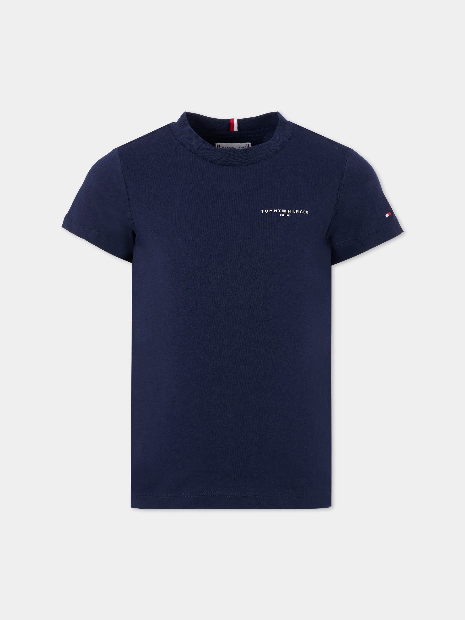 T-shirt blu per bambini con logo,Tommy Hilfiger Junior,25CTHKS0KS00594 C1G