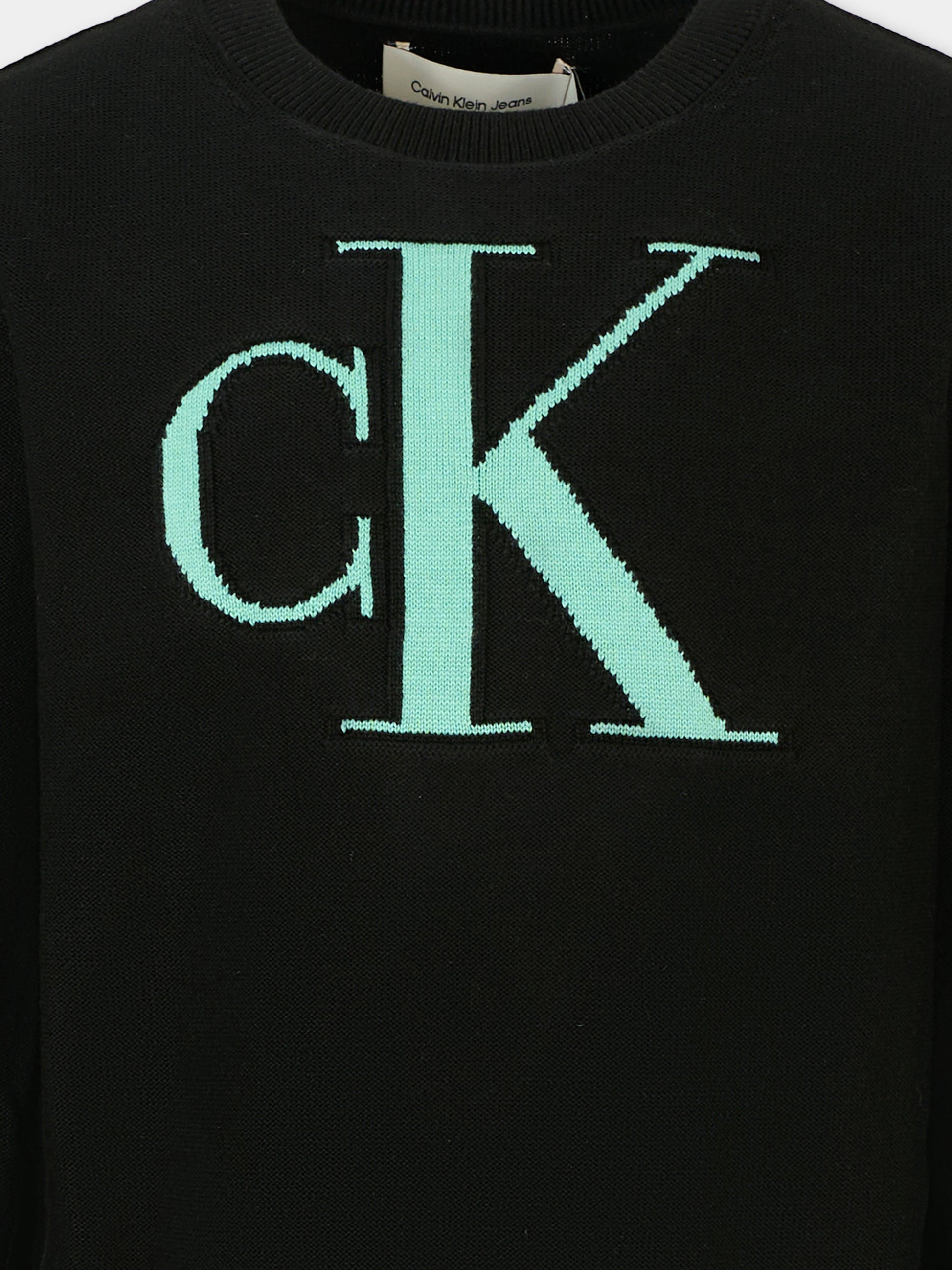 Maglione nero per bambino con logo,Calvin Klein Kids,25CCKIB0IB02152 BEH