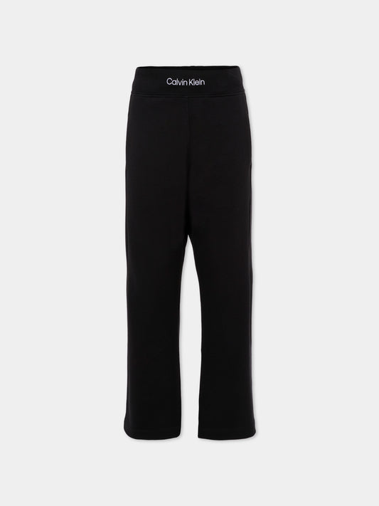 Pantaloni neri per bambino con logo,Calvin Klein Kids,25CCKIB0IB02538 BEH