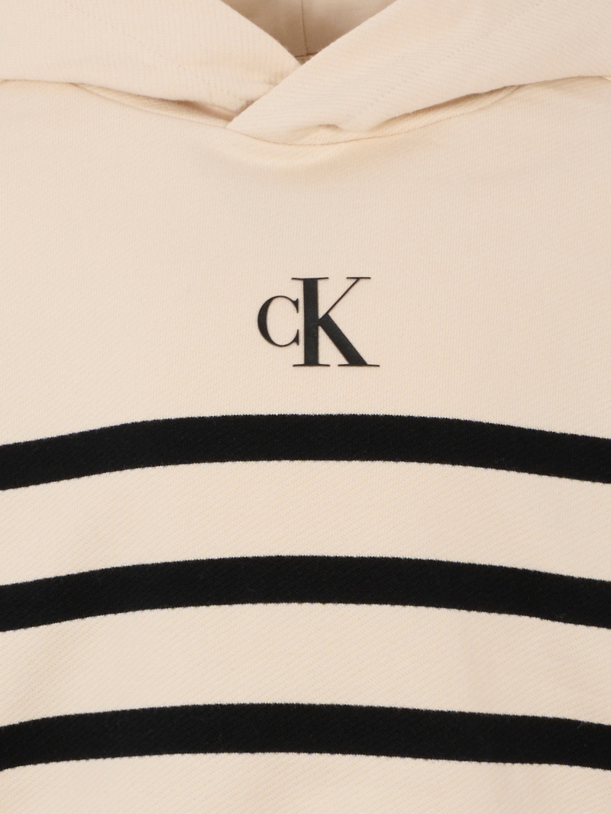 Felpa beige per bambina con logo,Calvin Klein Kids,25CCKIG0IG02993 0K4