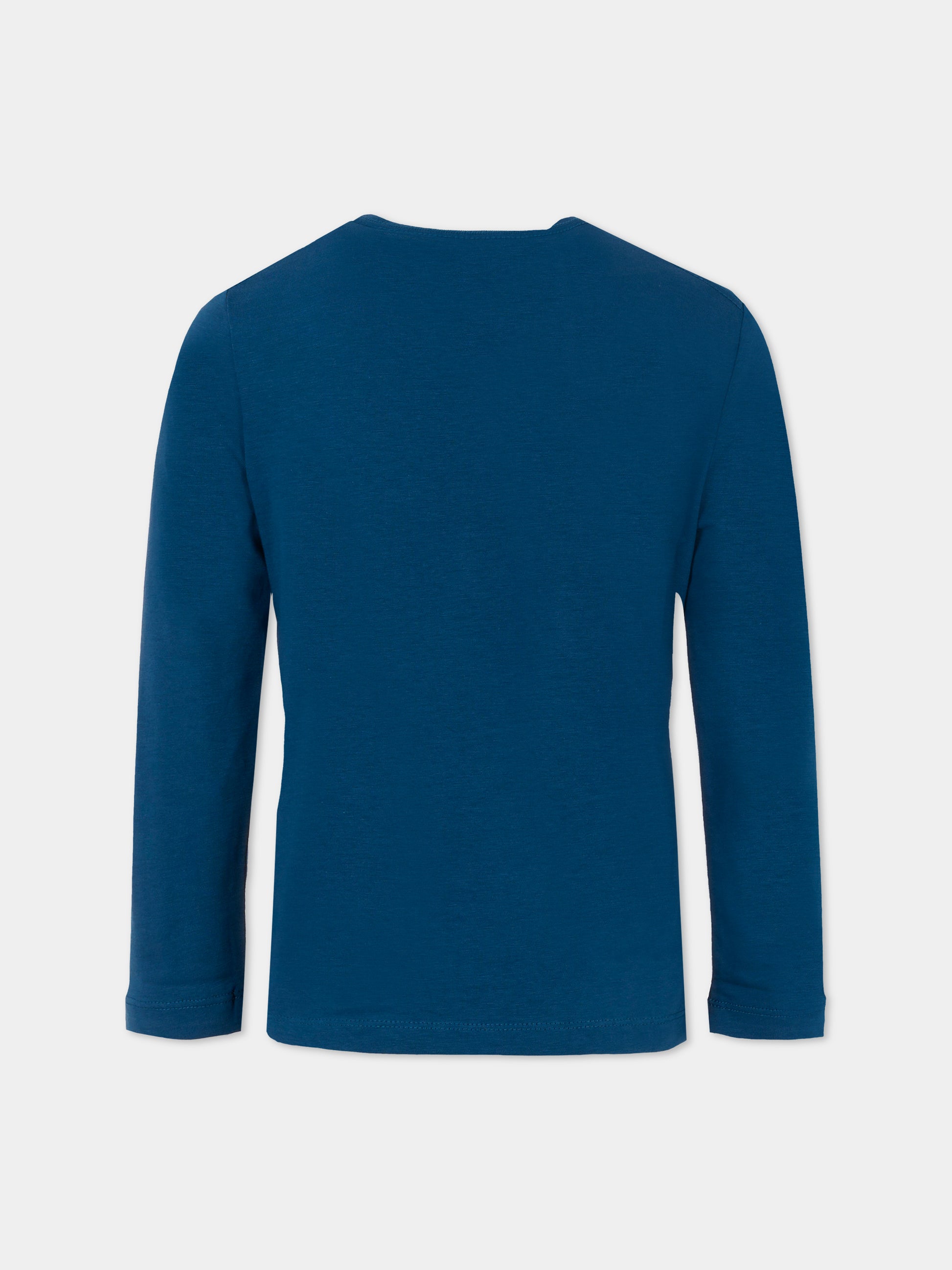 T-shirt blu per bambino con logo,Calvin Klein Kids,25CCKIU0IU00677 C3I