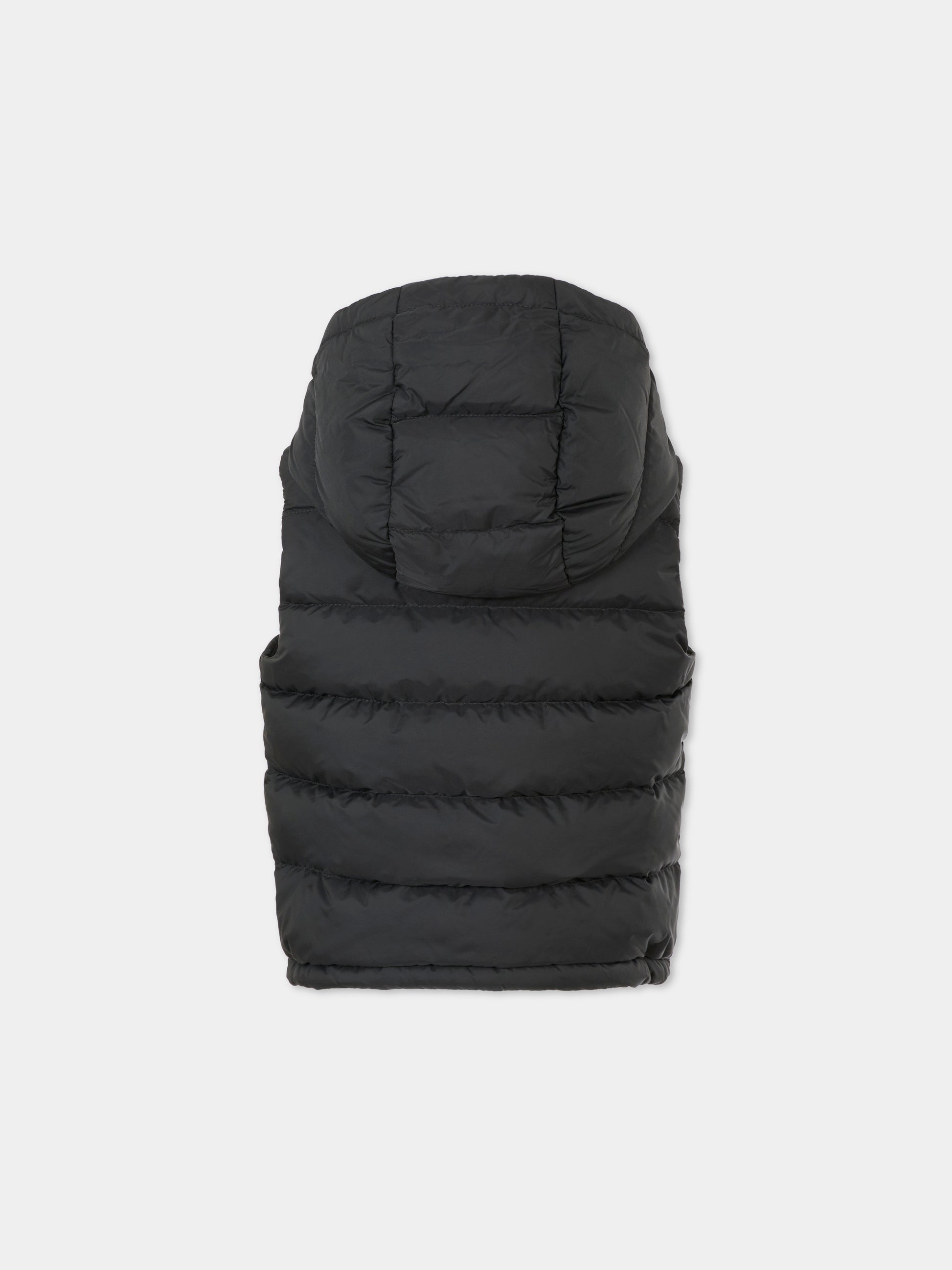Gilet nero Fudo per bambino con patch logato,Moncler Kids,K2954 - 1A00029 - 53A5E 999