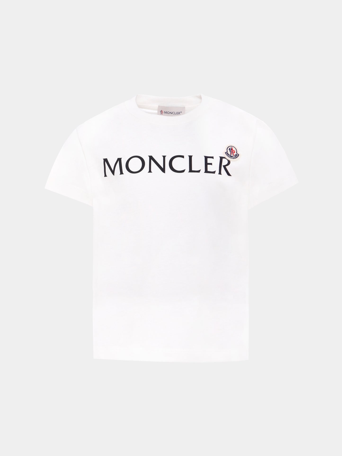 T-shirt bianca per bambini con logo,Moncler Kids,K2954 - 8C00018 - 89AFV 034
