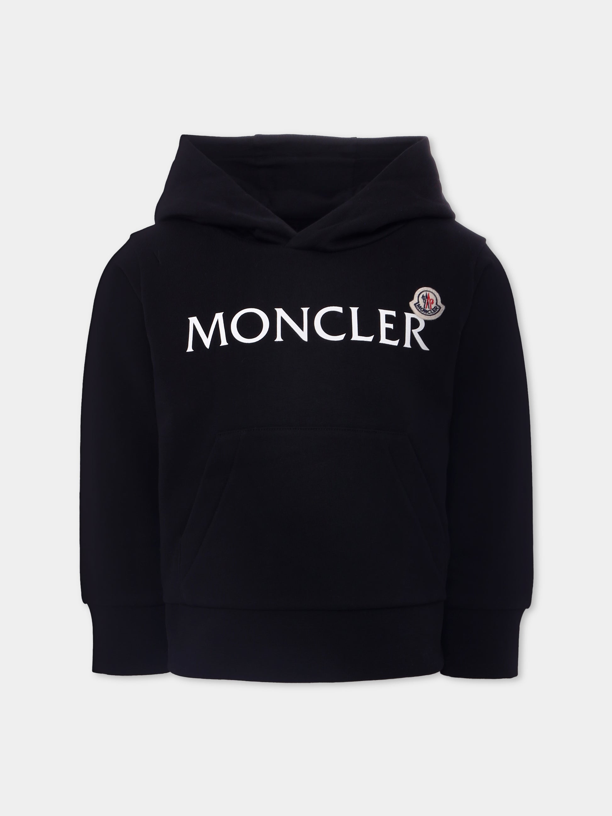 Felpa nera per bambini con logo,Moncler Kids,K2954 - 8G00017 - 899PS 999