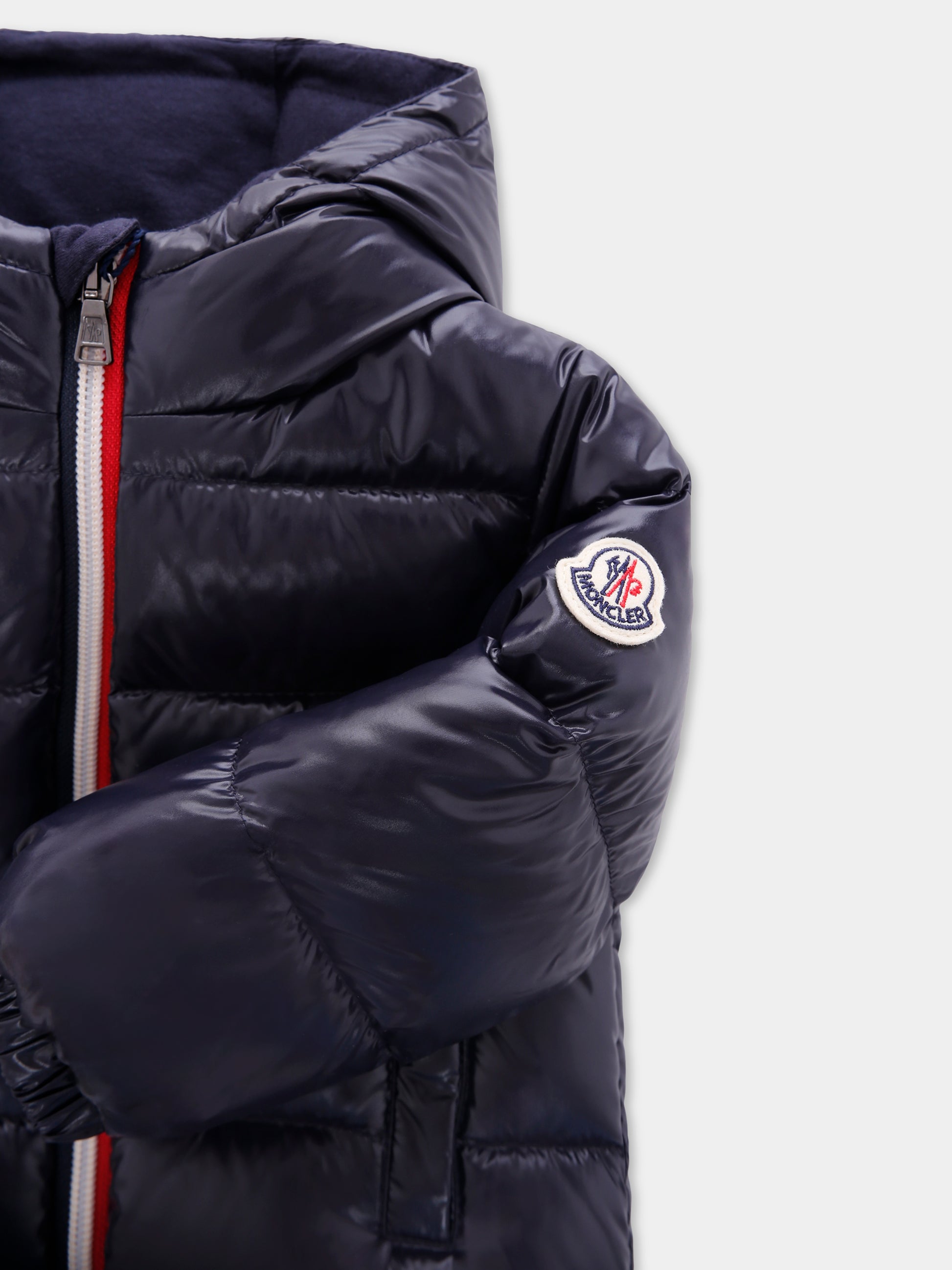 Piumino New Aubert blu per neoanto con logo,Moncler Kids,K2951 - 1A00002 - 597Z8 742