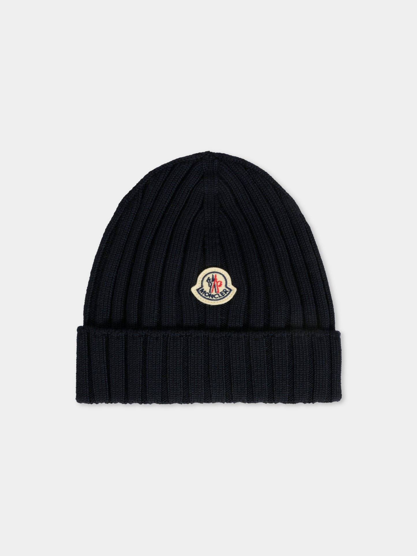 Berretto blu per neonati con logo,Moncler Kids,K2951 - 3B00006 - M1131 742