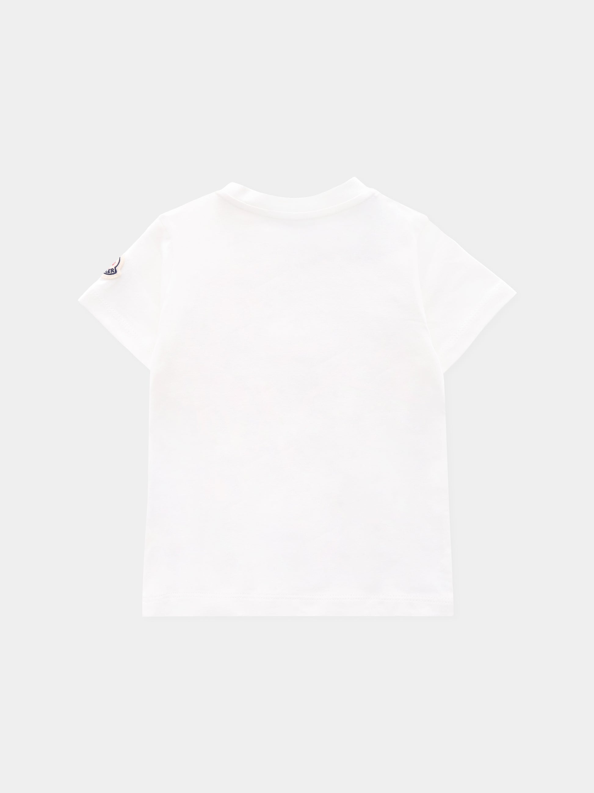 T-shirt bianca per neonati con logo ricamato,Moncler Kids,K2951 - 8C00005 - 89AUM 034