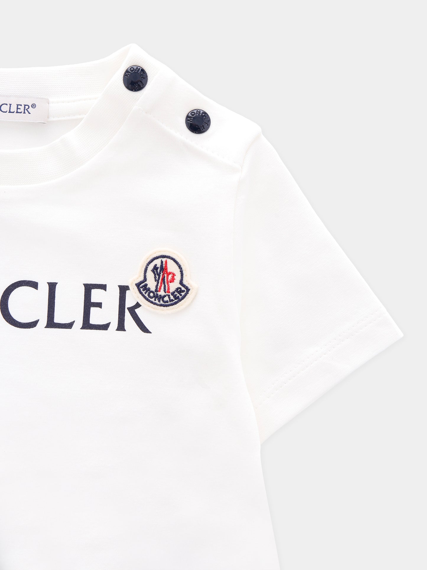 T-shirt bianca per neonati con logo,Moncler Kids,K2951 - 8C00006 - 89AUM 034