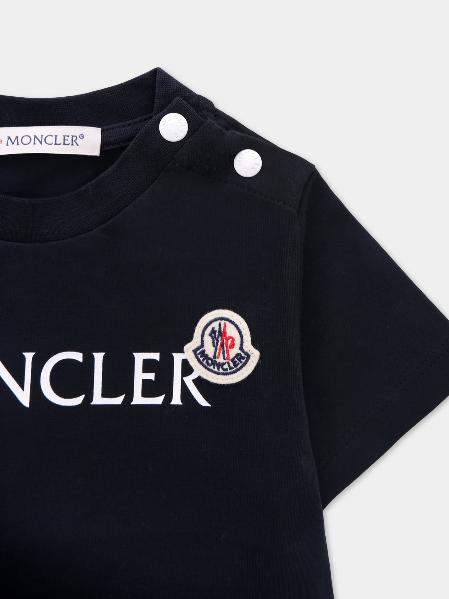 T-shirt blu per neonato con logo,Moncler Kids,K2951 - 8C00006 - 89AUM 778
