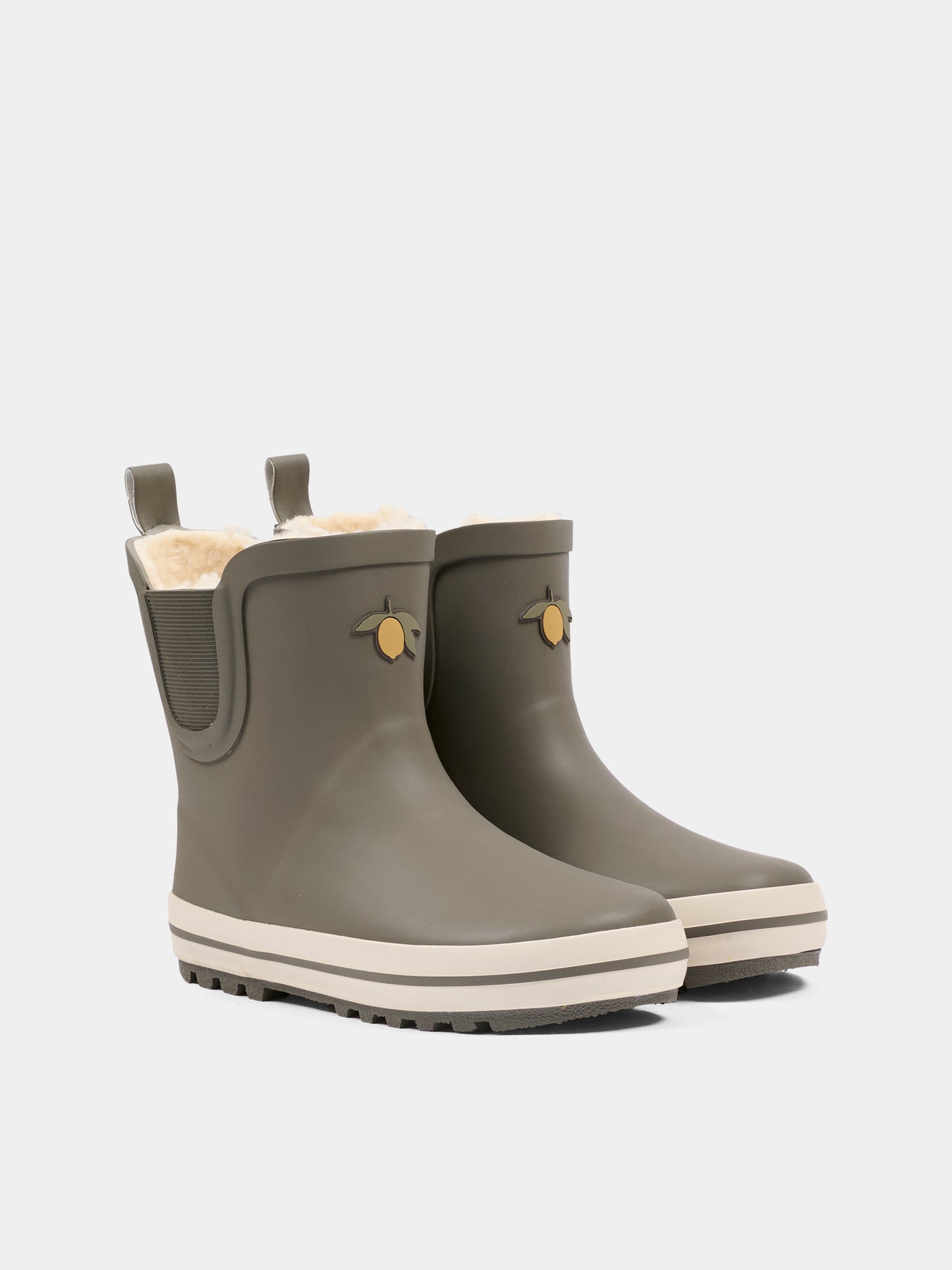 Stivali da pioggia grigi per bambini con limone,Konges Sløjd,KS101290 KALAMATA