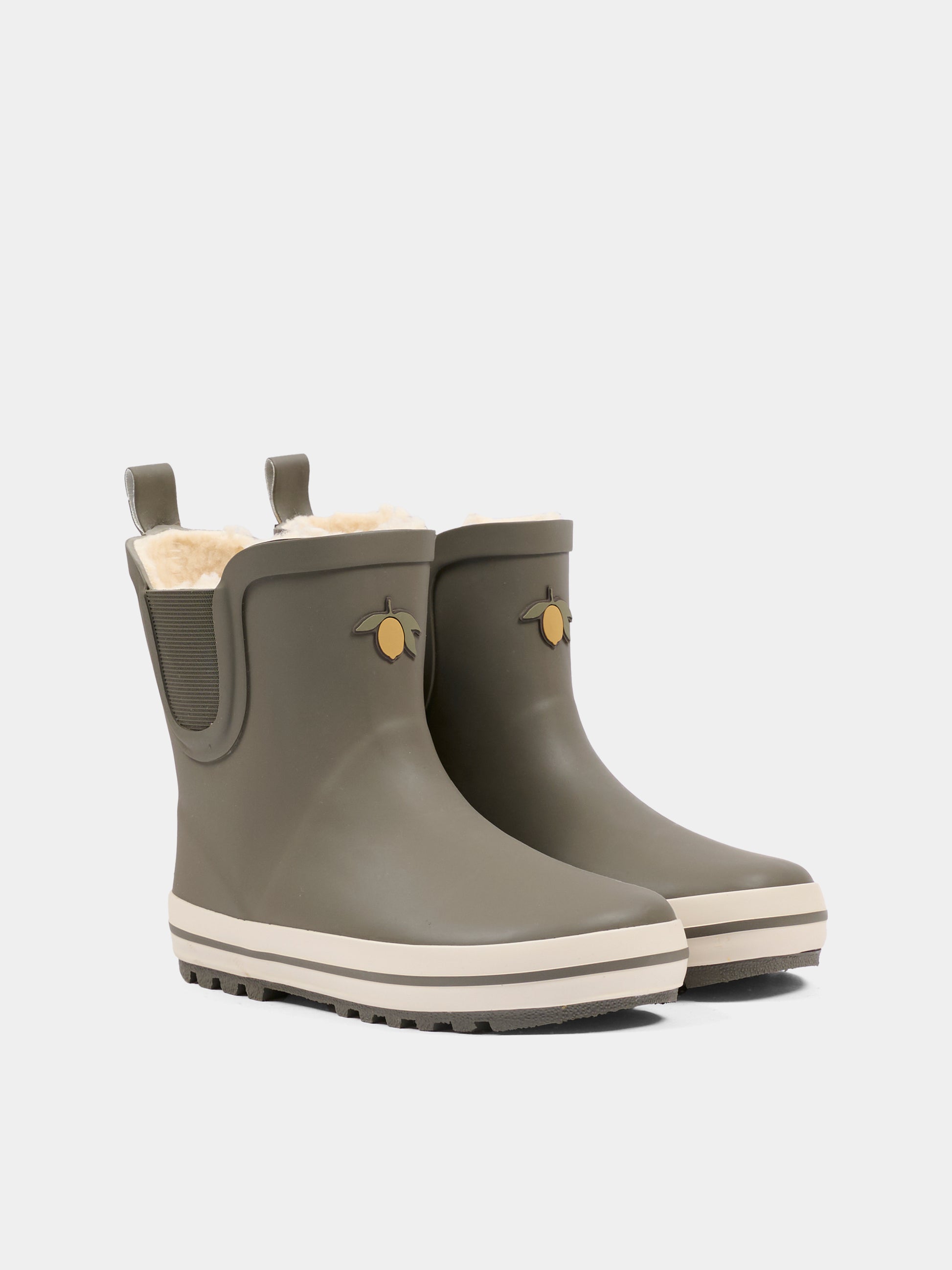 Stivali da pioggia grigi per bambini con limone,Konges Sløjd,KS101290 KALAMATA