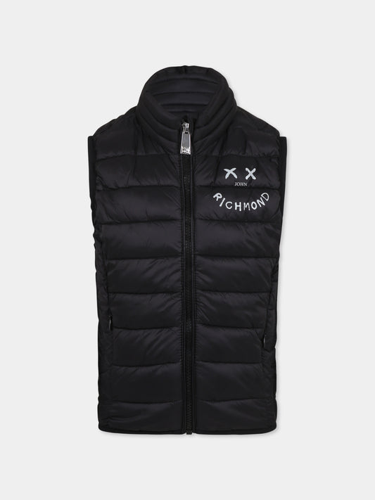 Gilet nero per bambino con smile,Richmond,RBA24174PI BLACK