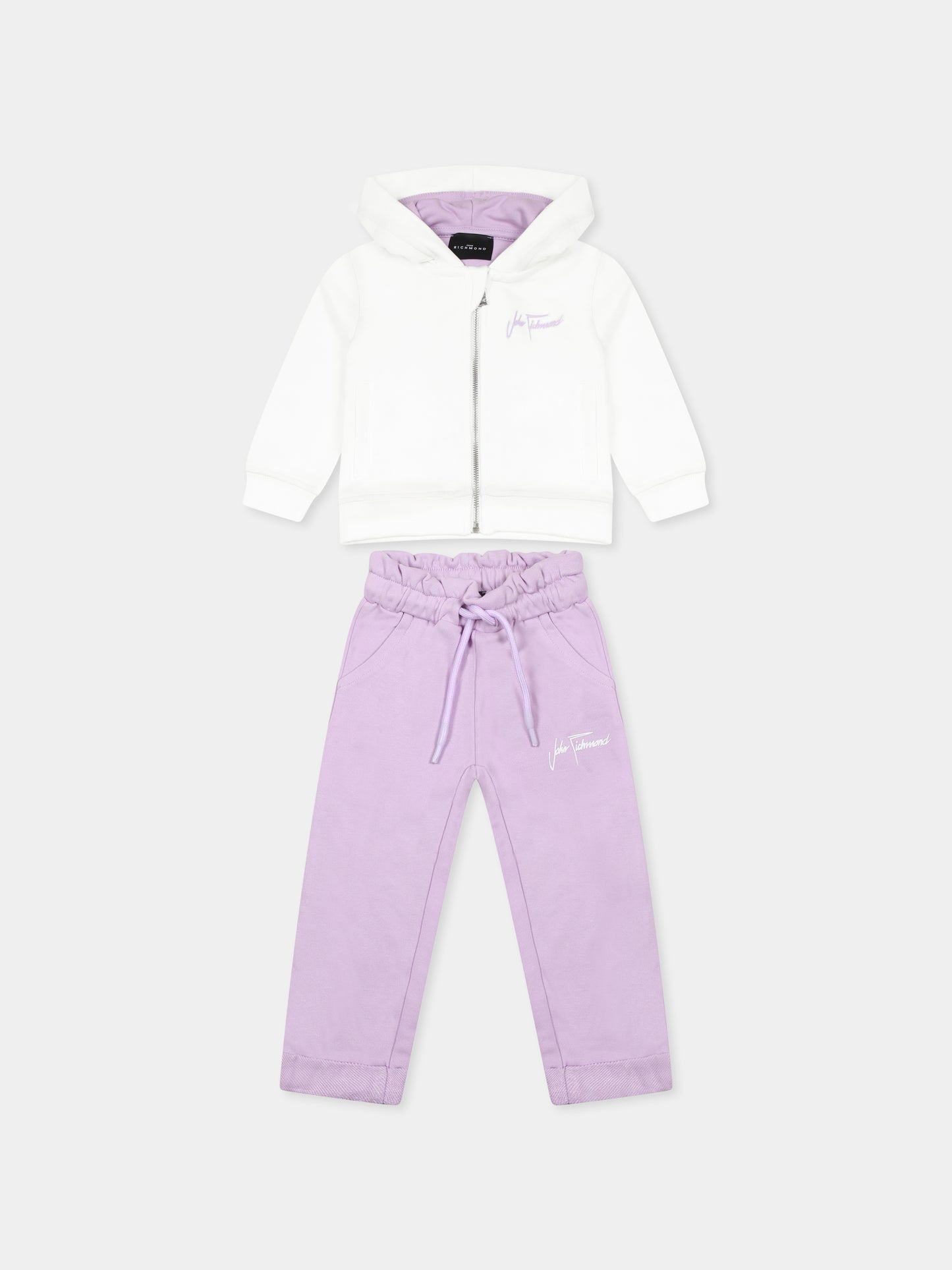 Completo multicolor per neonata con logo,Richmond,RIA24003CF O-WHT/LIL.