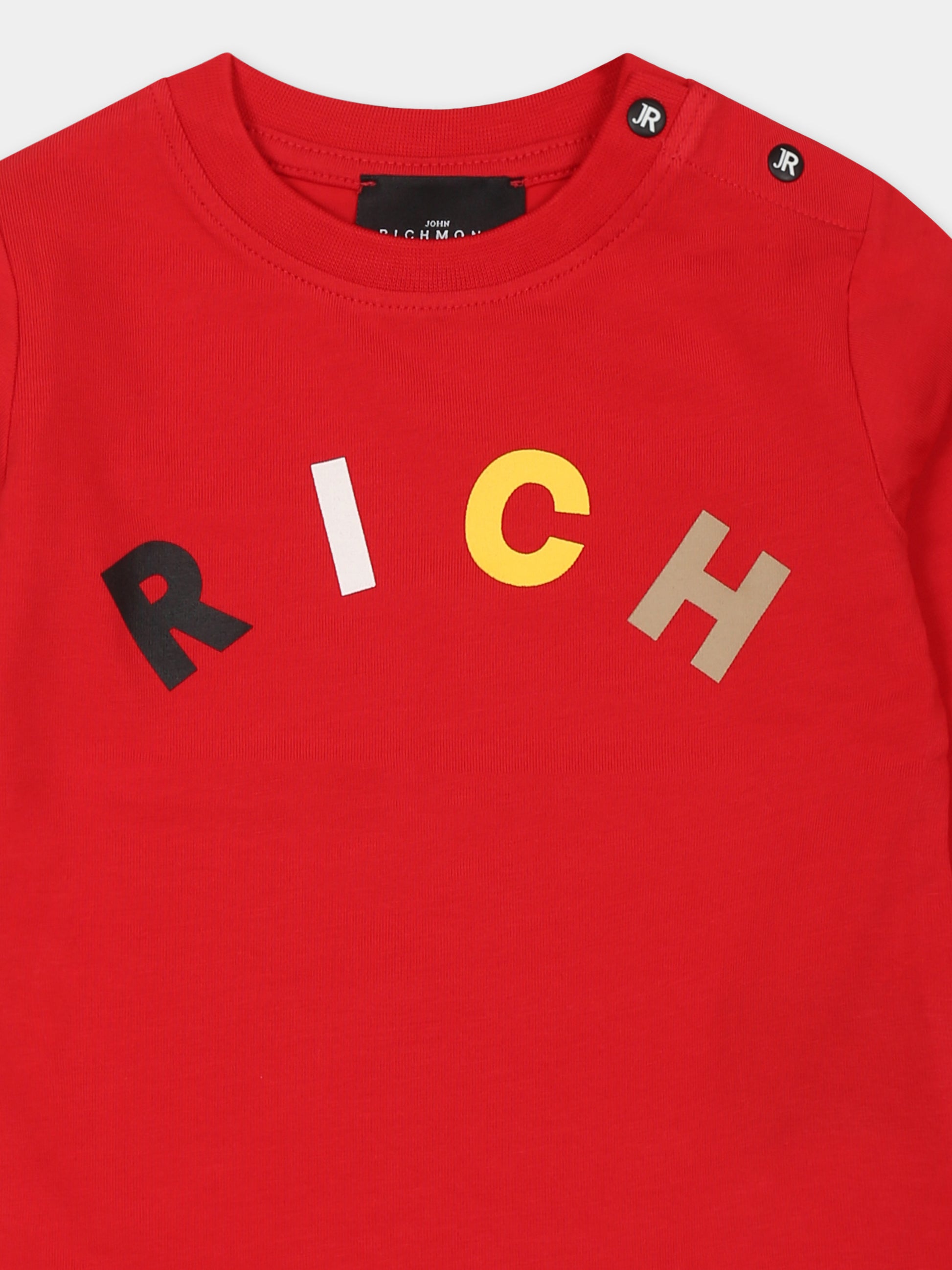 T-shirt rossa per neonato con logo,Richmond,RIA24066TS RED