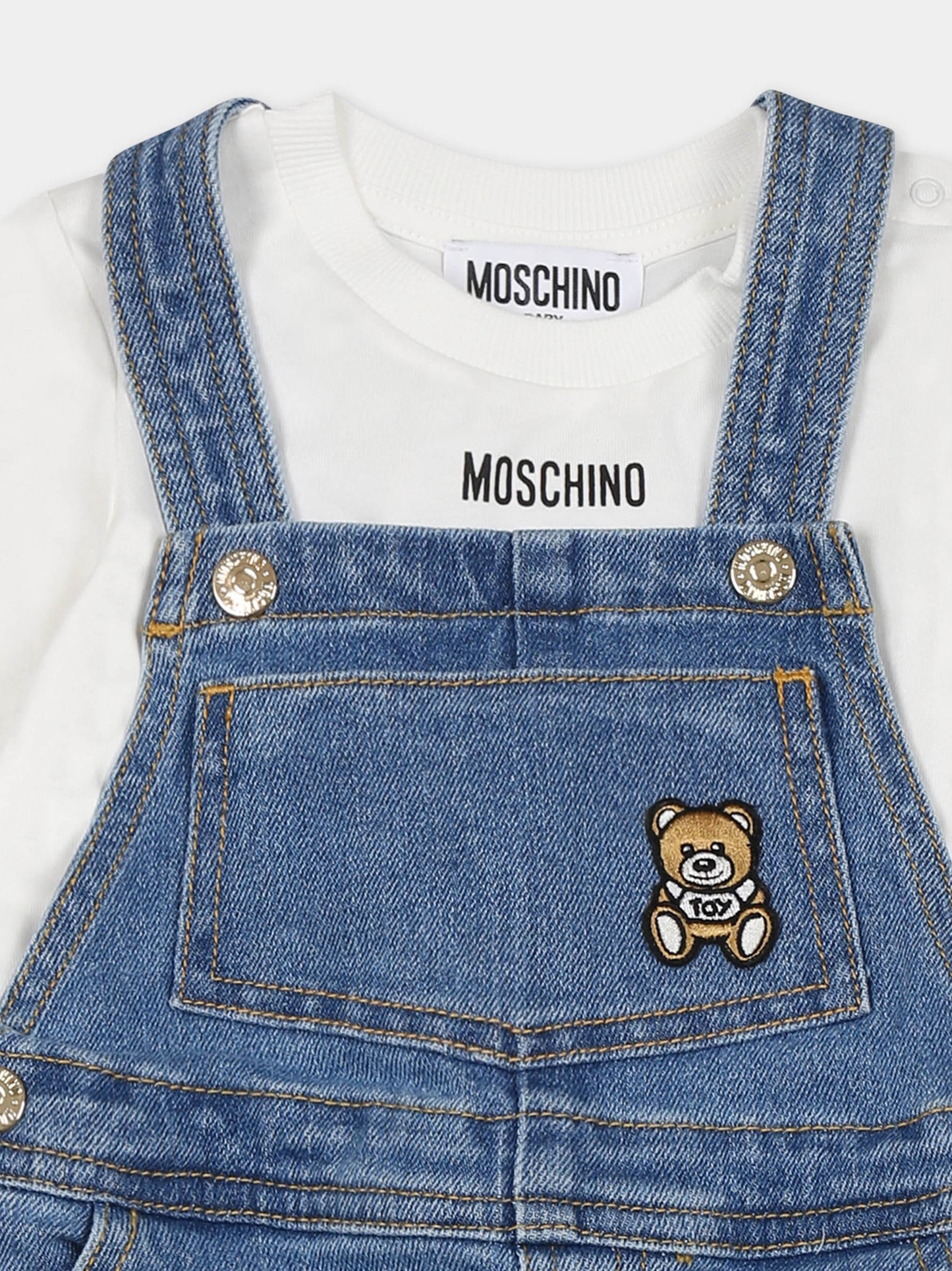 Completo multicolor per neonato con Teddy Bear,Moschino Kids,MUK04V LXE55 40302