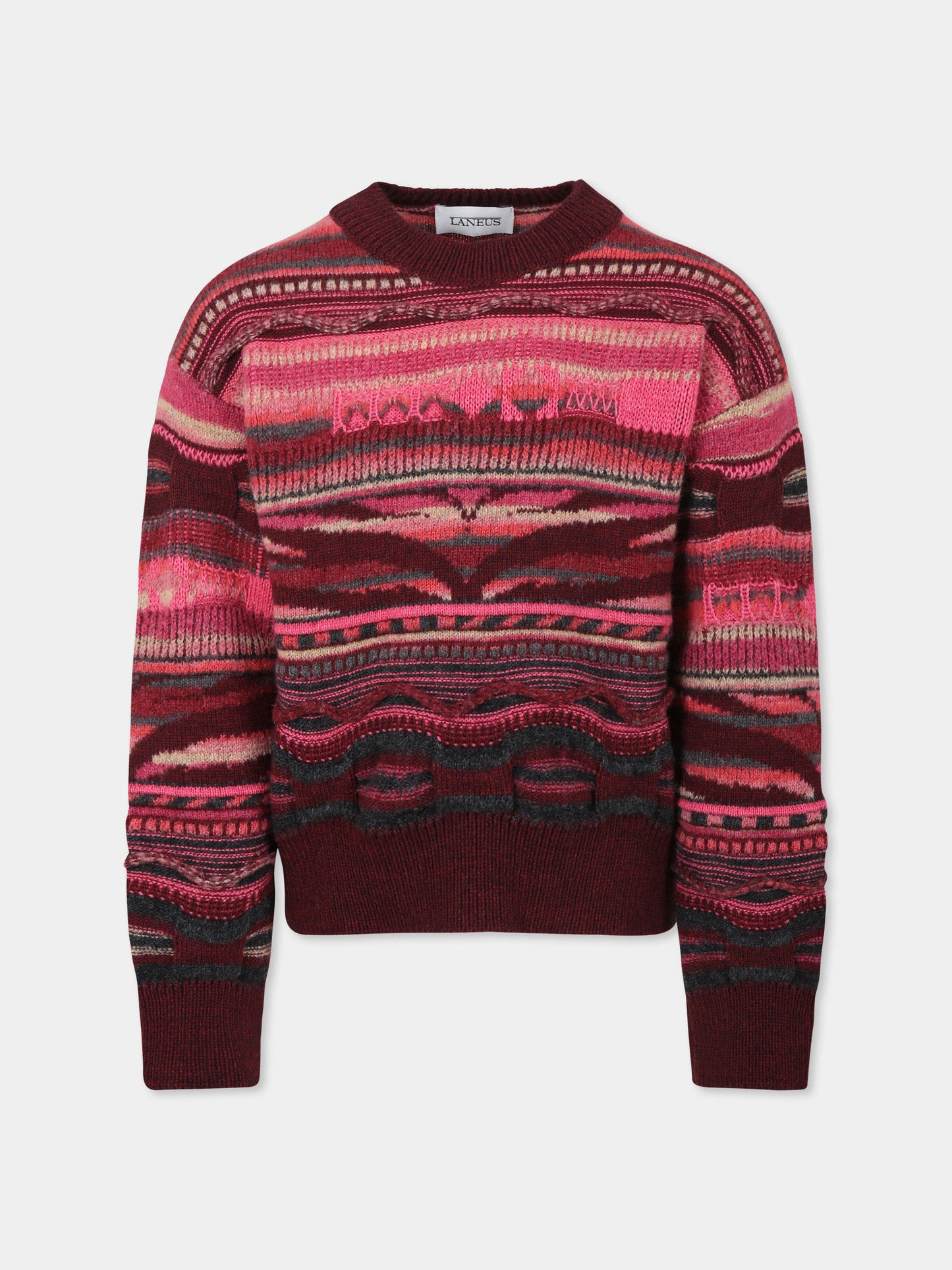 Maglione multicolor per bambina con patch logato,Laneus Kids,F5LKJGJP060 039