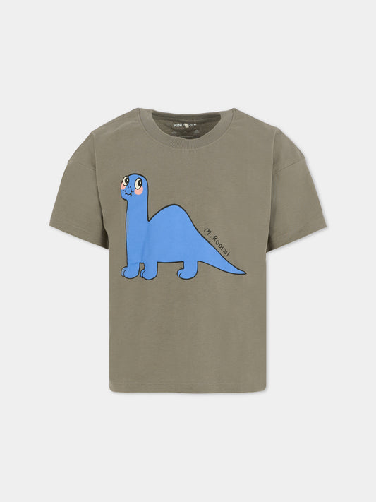 T-shirt grigia per bambino con dinosauro,Mini Rodini,2572013197