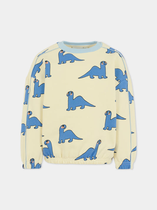 Felpa avorio per bambino con dinosauro all over,Mini Rodini,2572011411