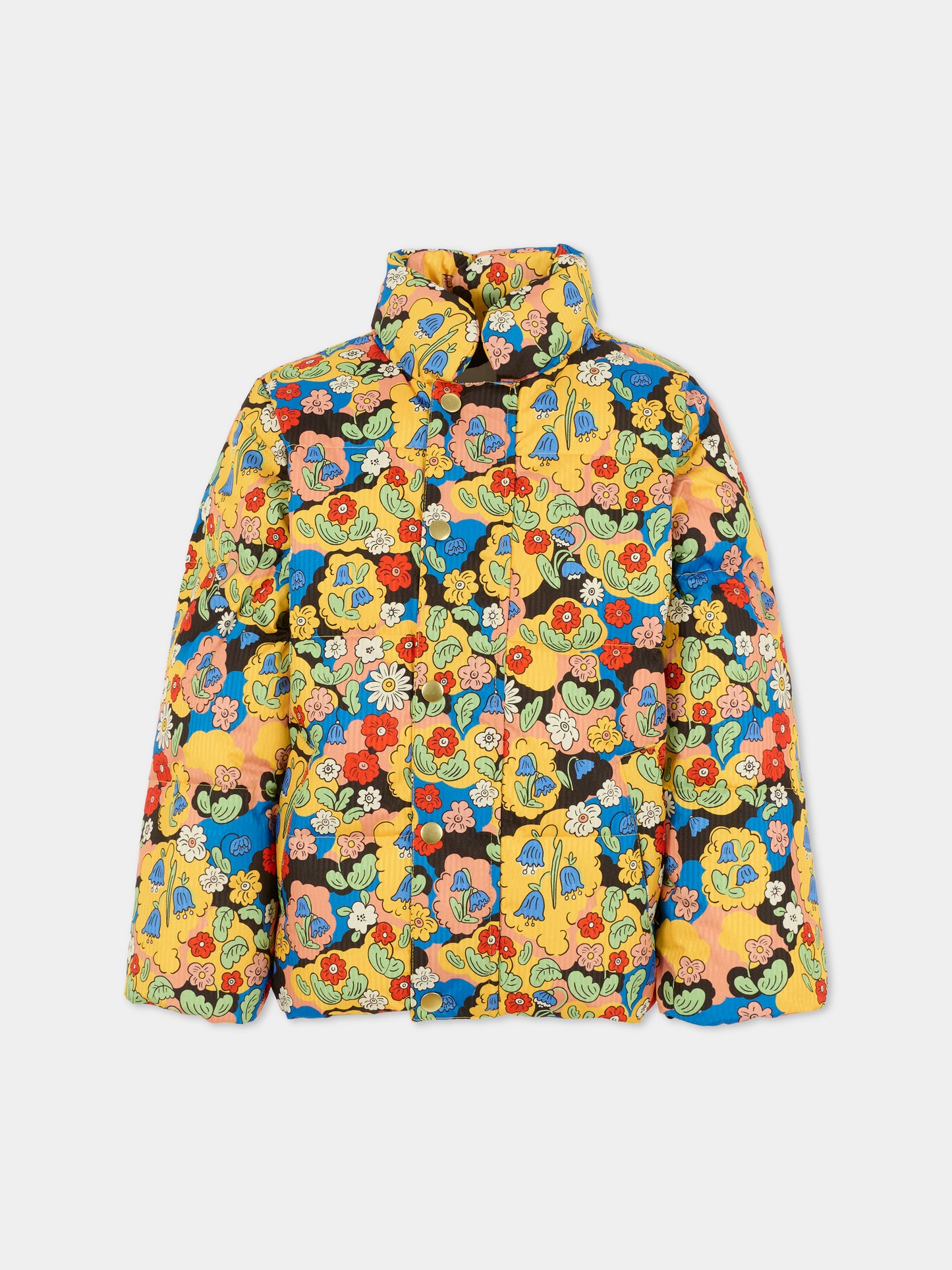 Piumino multicolor per bambina con stampa floreale,Mini Rodini,2571011500