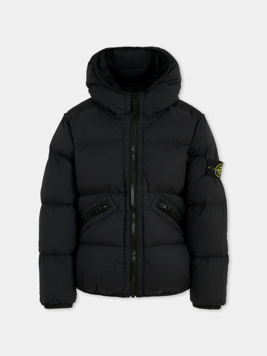 Piumino nero per bambino bussola,Stone Island Junior,K2S16 4100017 S0028 - V0029