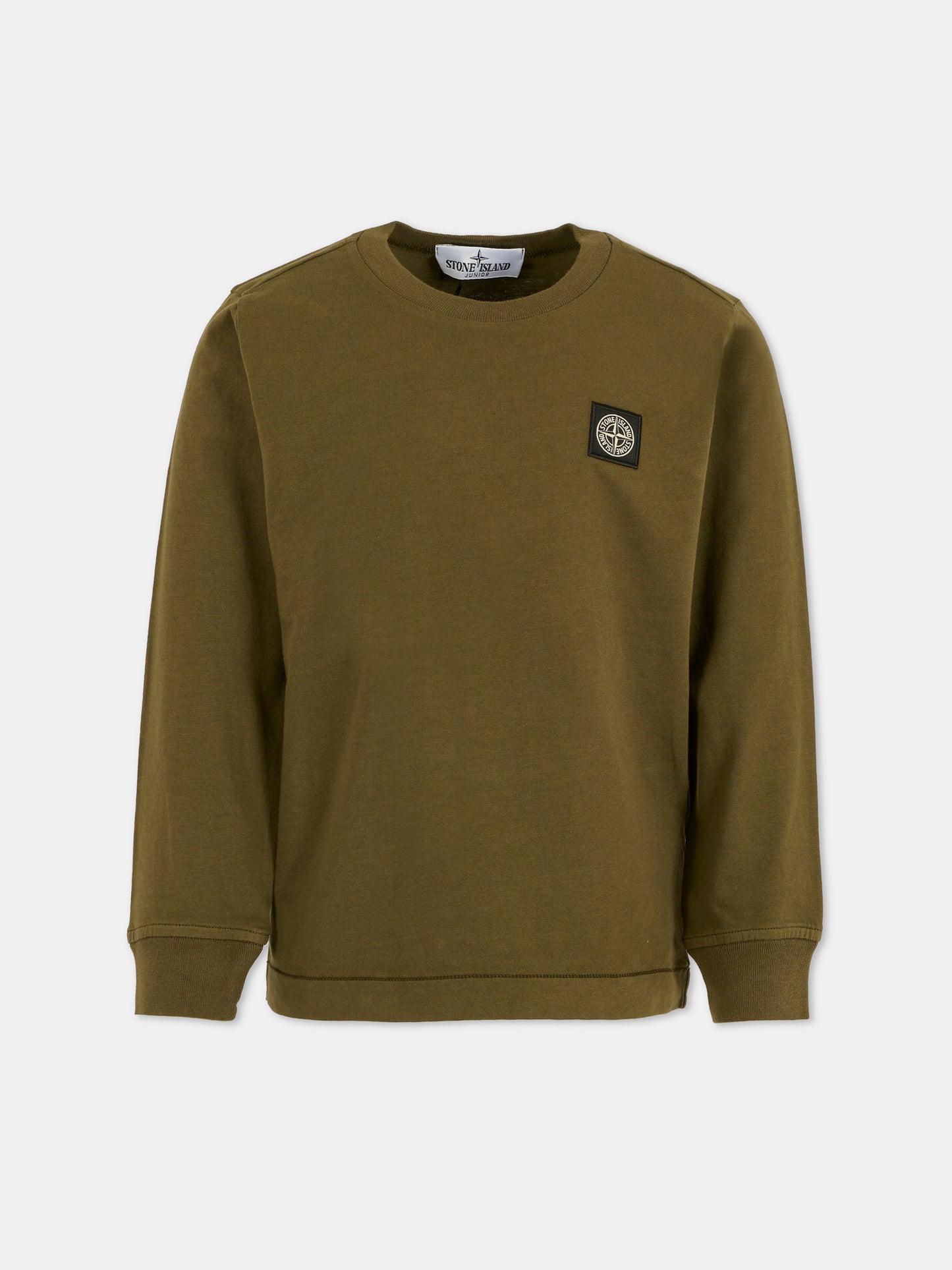 T-shirt verde per bambino con bussola,Stone Island Junior,K2S16 2100003 S0047 - V0054