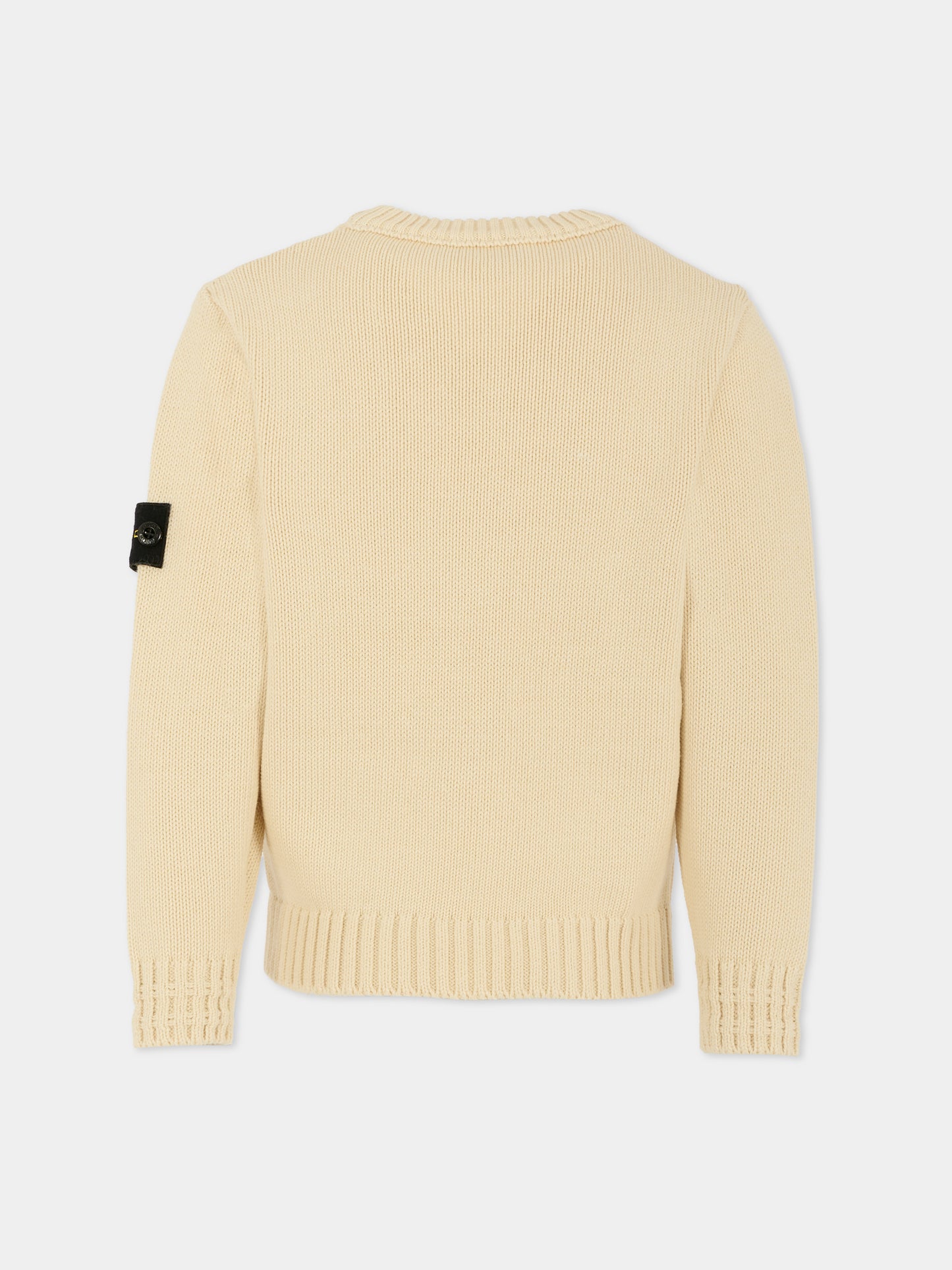 Maglione avorio per bambino con bussola,Stone Island Junior,K2S16 5100019 S01A2 - V0099