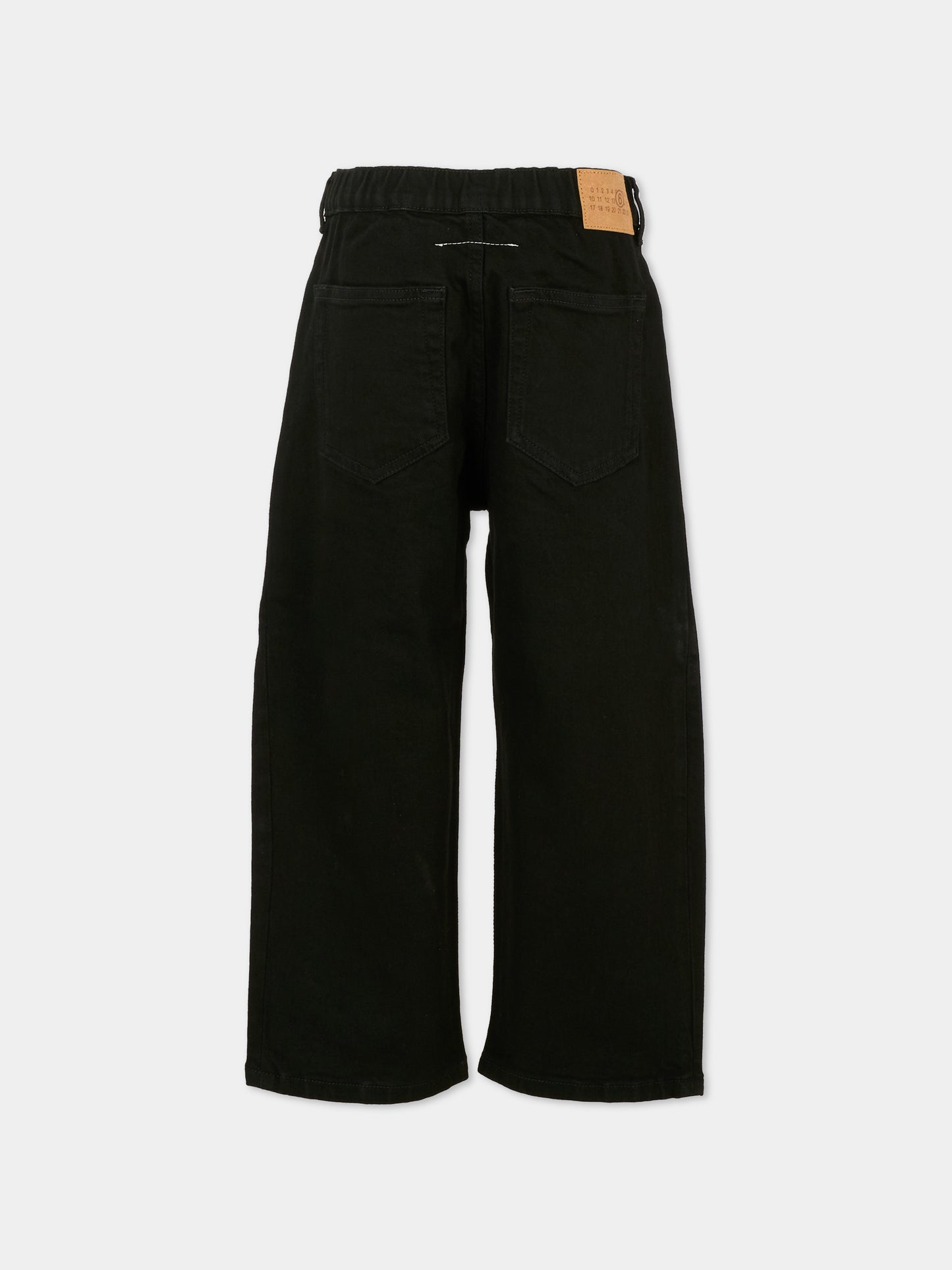 Jeans neri per bambini con patch logato,Mm6 Maison Margiela,M60053-MM06N-M6900