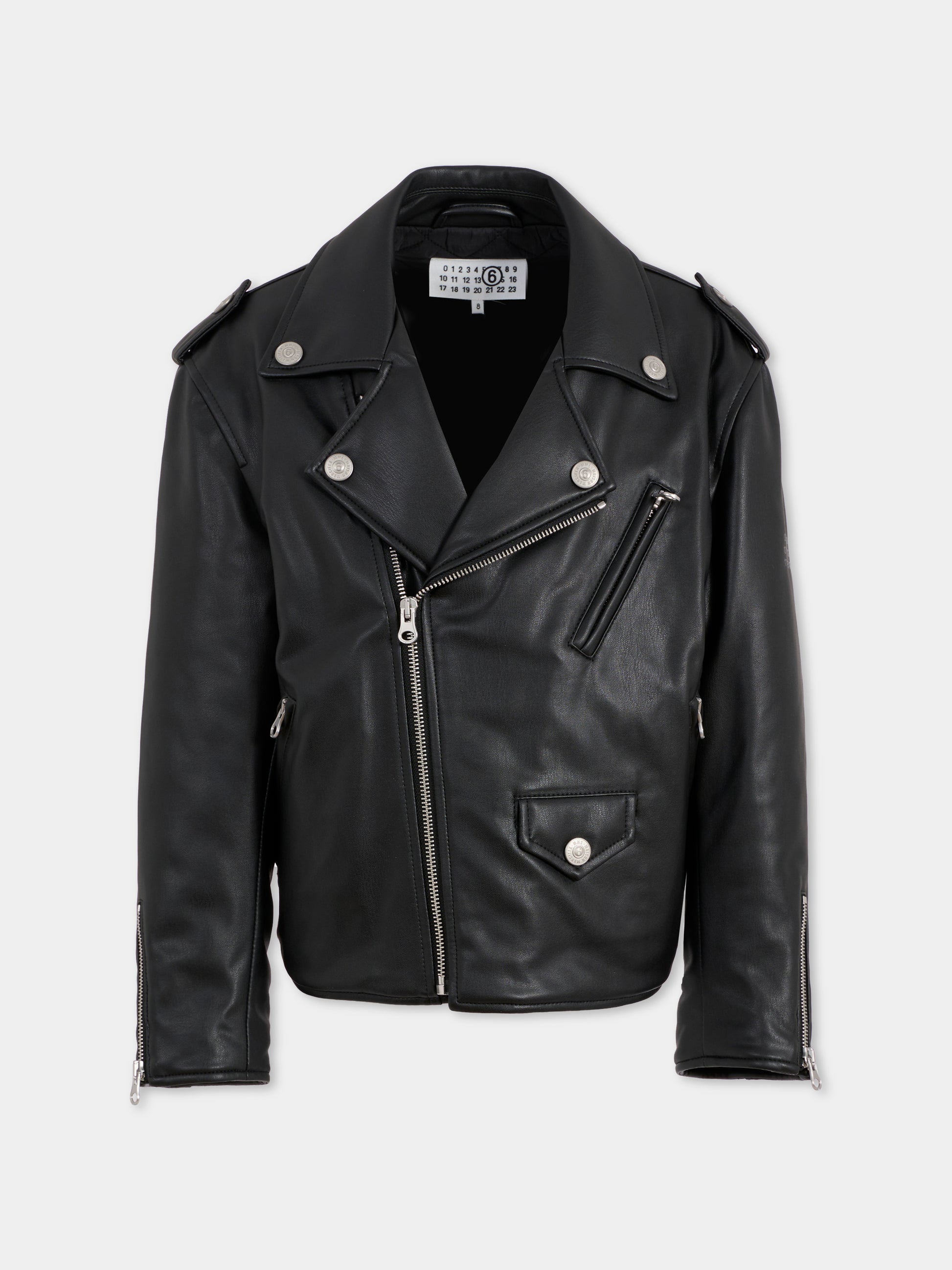 Giubbotto nero per bambini con logo,Mm6 Maison Margiela,M60835-MM01Y-M6900