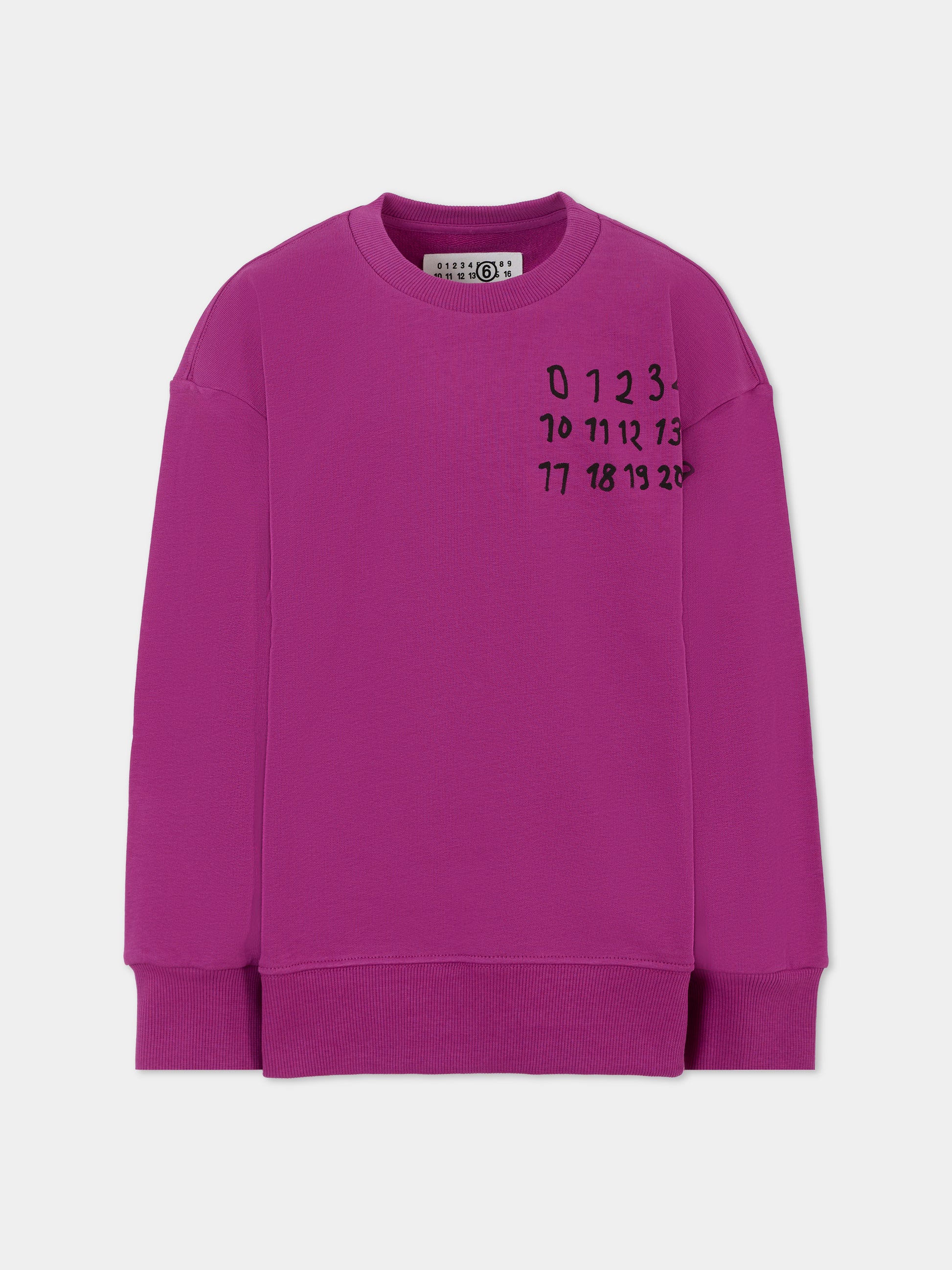 Felpa viola per bambina con logo,Mm6 Maison Margiela,M60896-MM02X-M6602