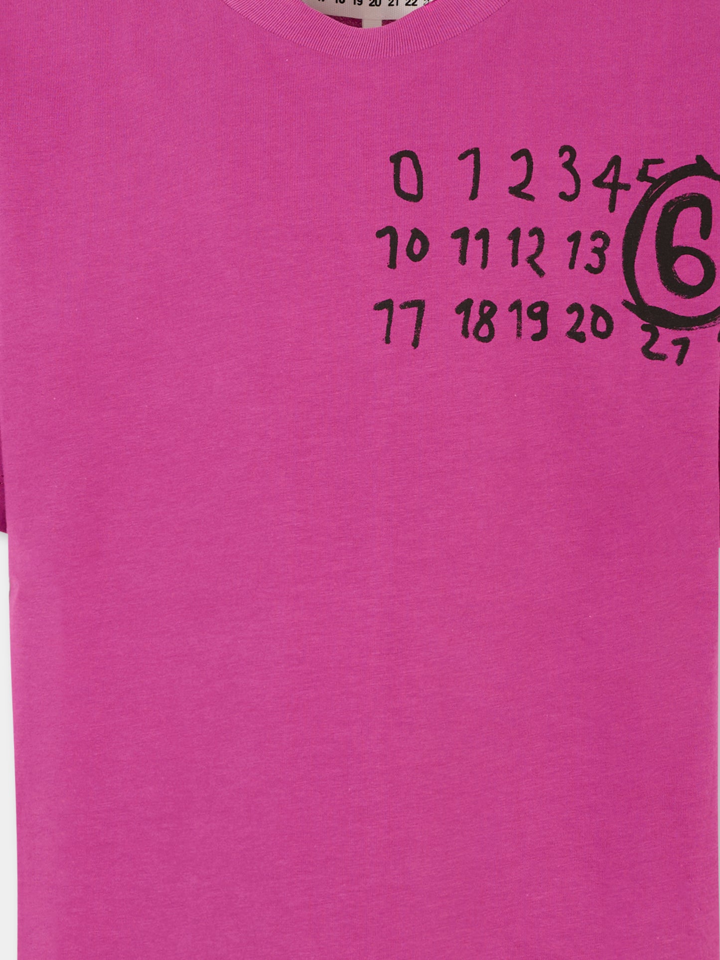 T-shirt viola per bambina con logo nero,Mm6 Maison Margiela,M60897-MM02Y-M6602