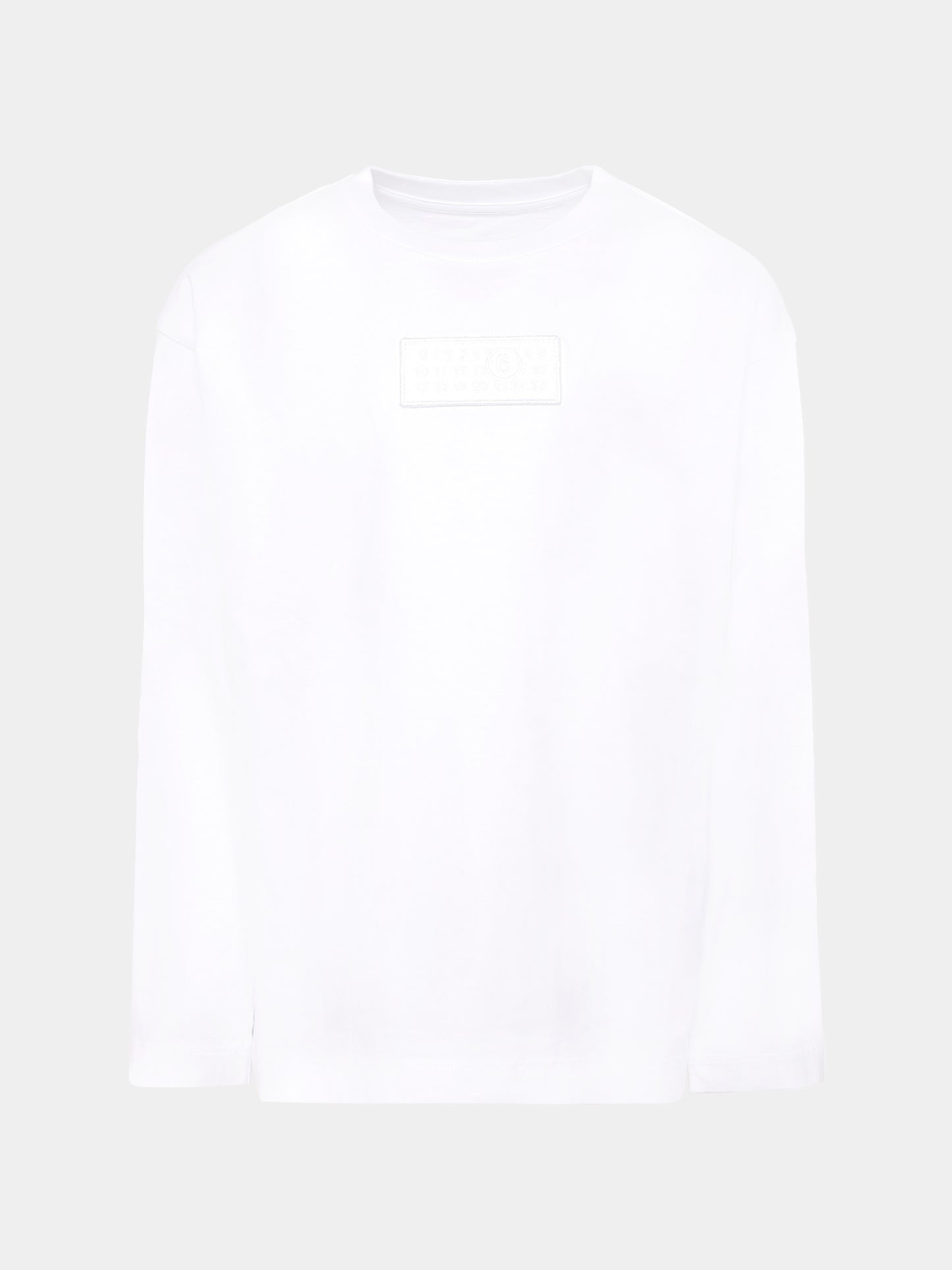 T-shirt bianca per bambini con logo numerico,Mm6 Maison Margiela,M60910-MM04I-M6100