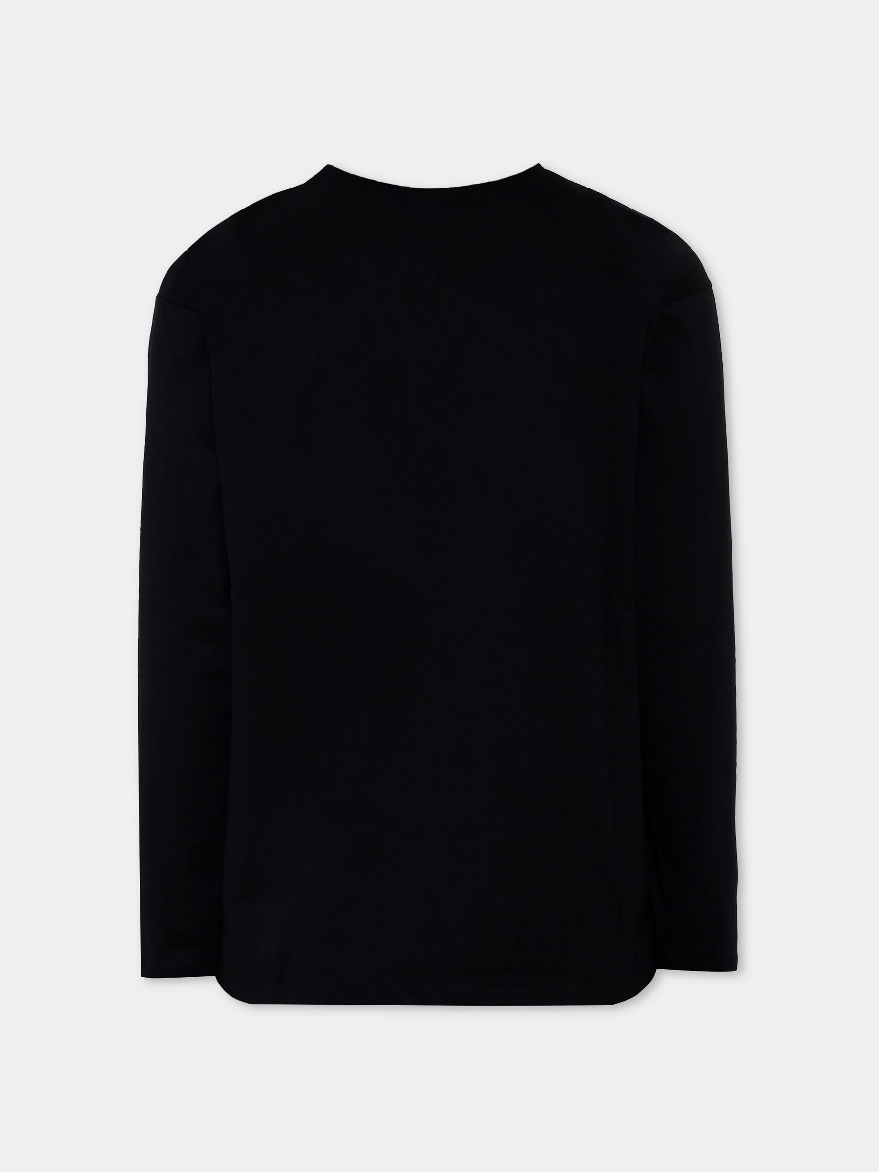 T-shirt nera per bambini con logo numerico,Mm6 Maison Margiela,M60910-MM04I-M6900