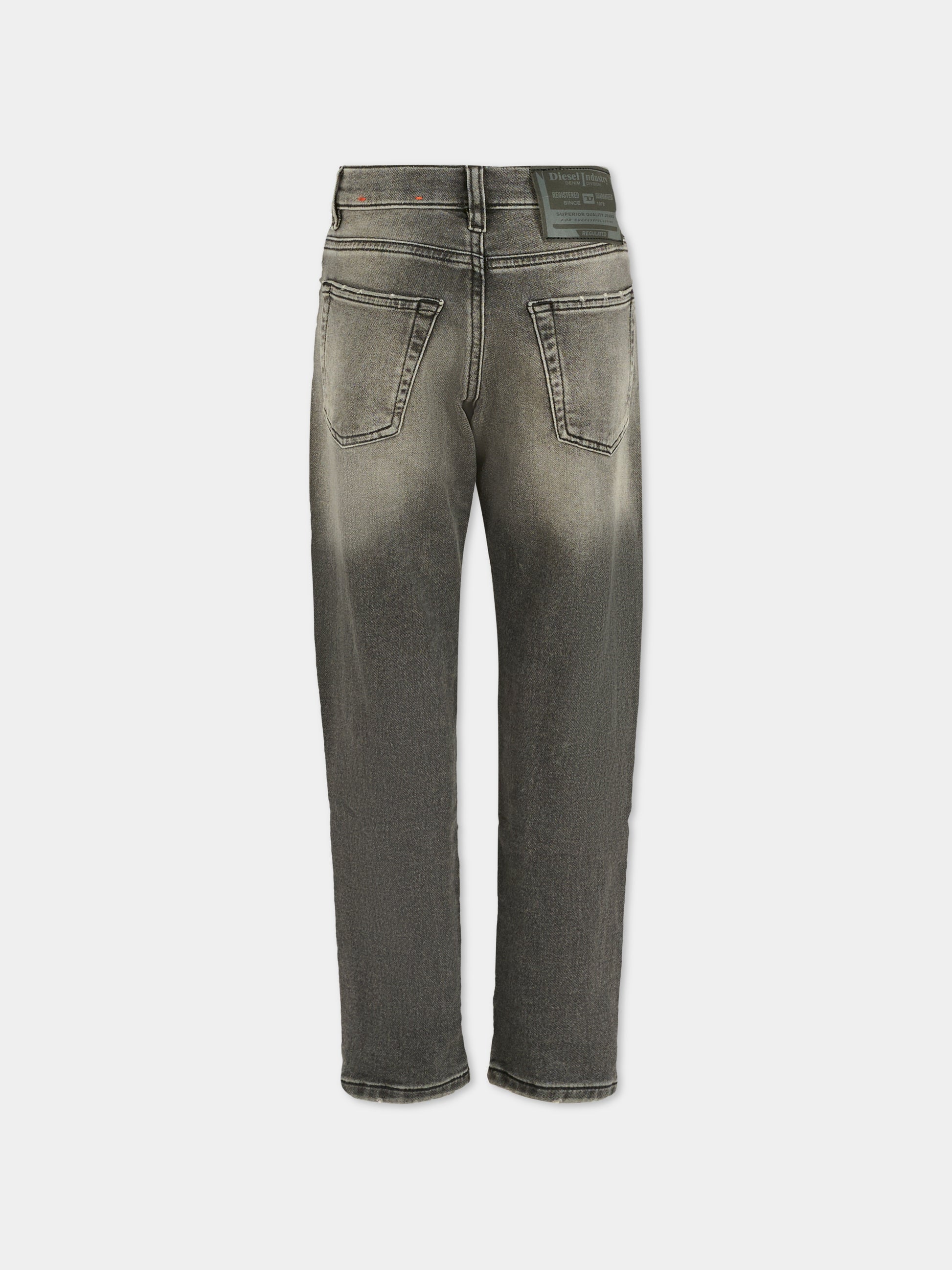 Jeans grigi per bambino con patch logato,Diesel,J00994-KXBRJ-K02