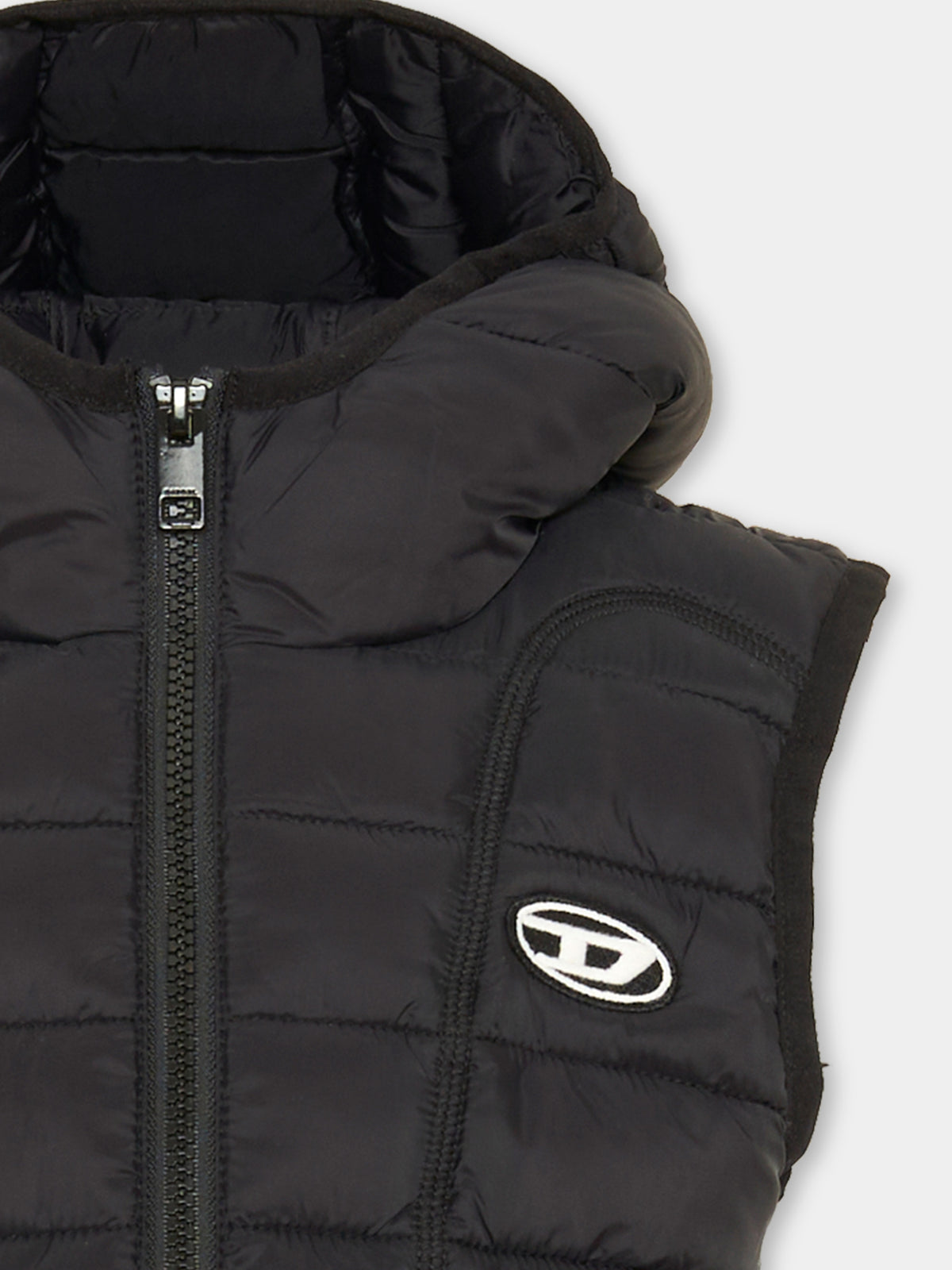 Gilet nero per bambino con logo,Diesel,J02424-KXBRD-K900