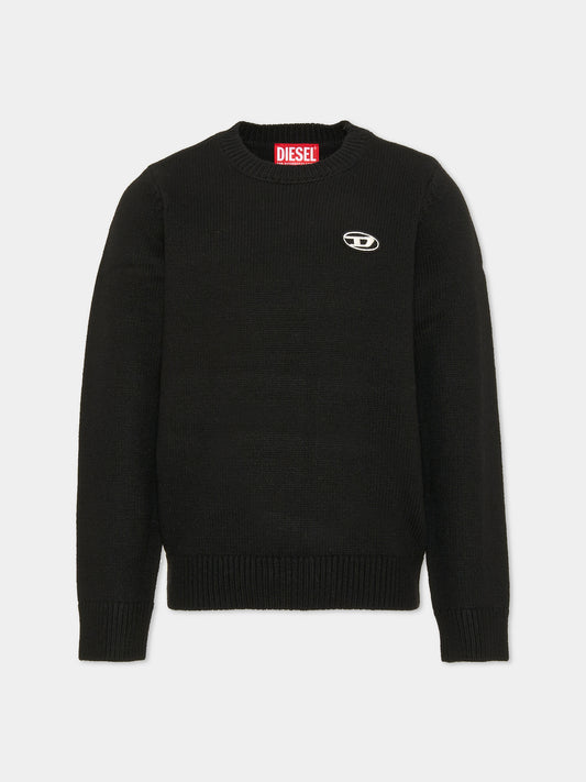 Maglione nero per bambino con logo,Diesel,J02430-KYAYX-K900