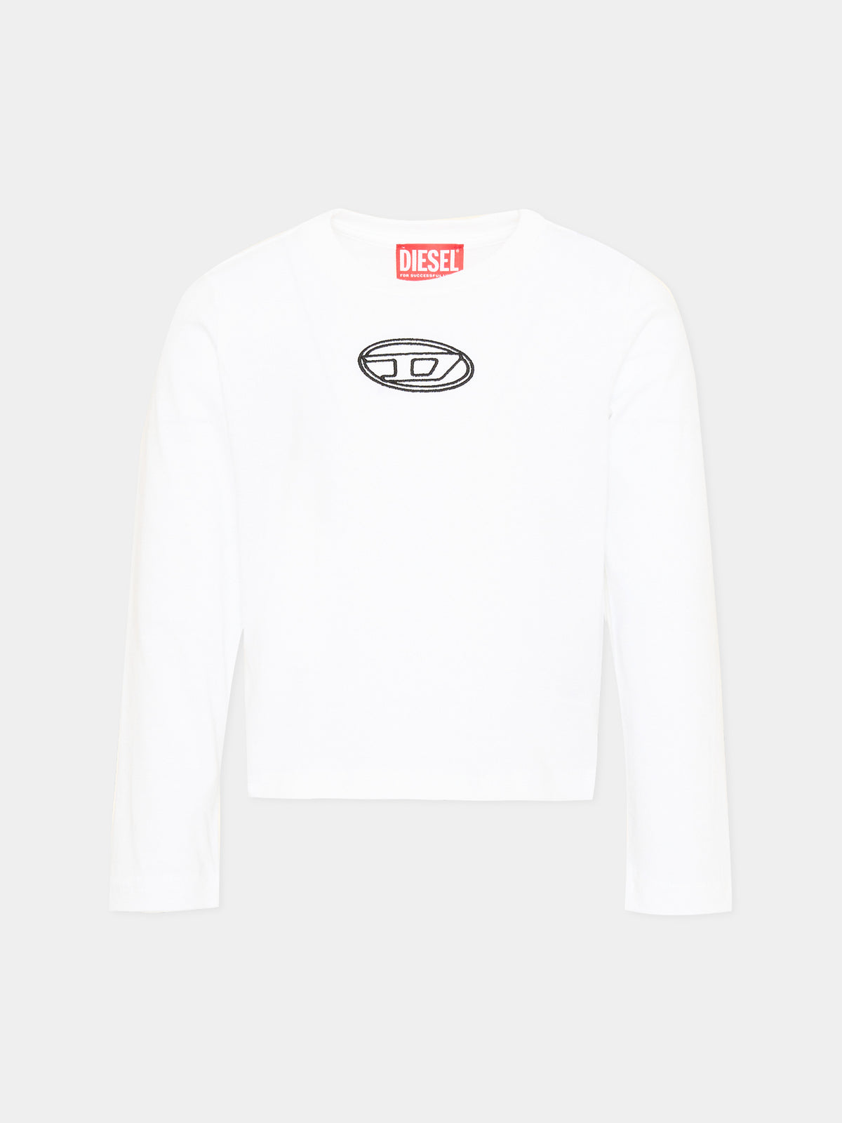 White T-shirt for girl with black logo