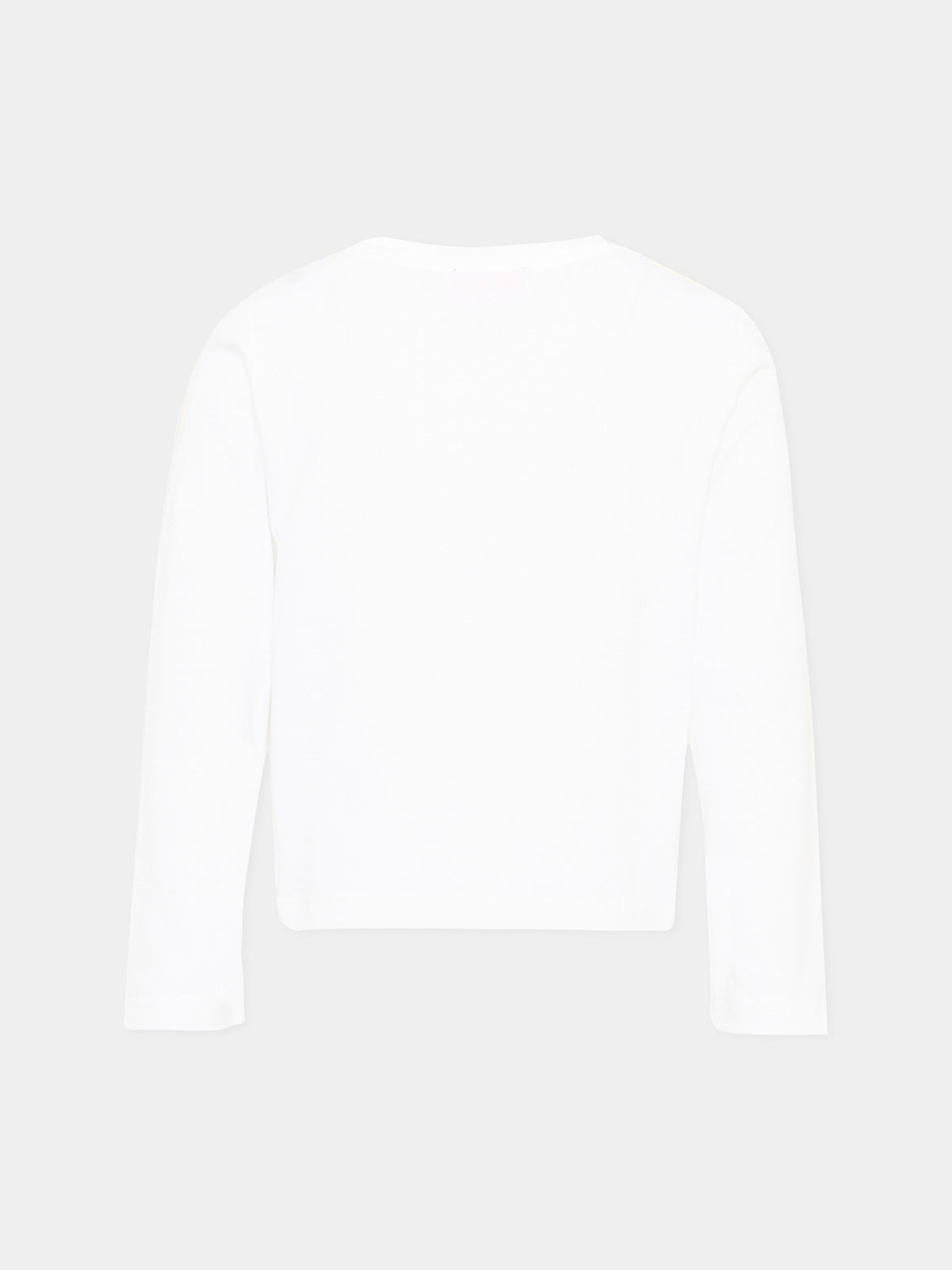 White T-shirt for girl with black logo