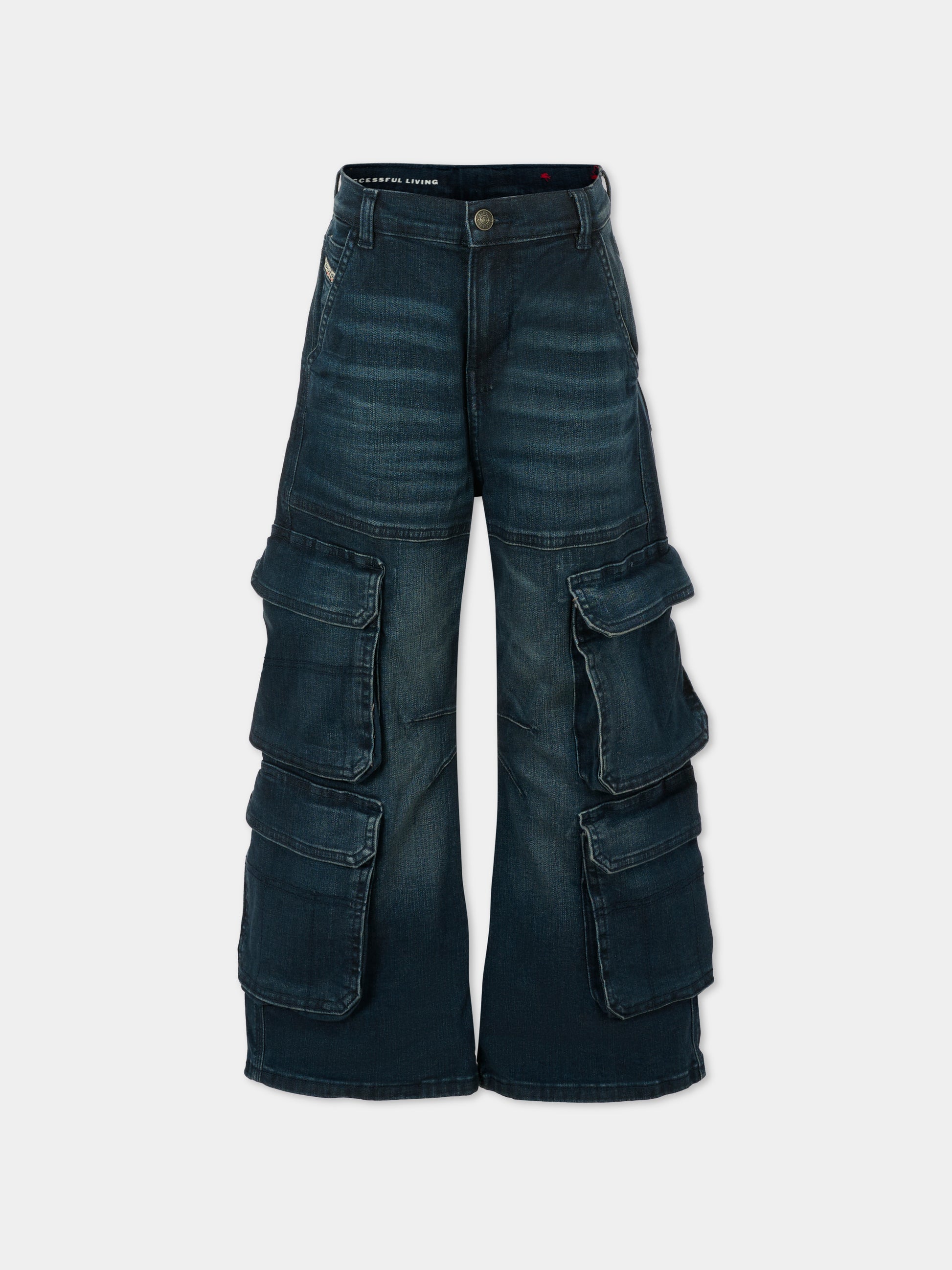 Jeans denim per bambina con logo,Diesel,J02514-KXBQL-K01