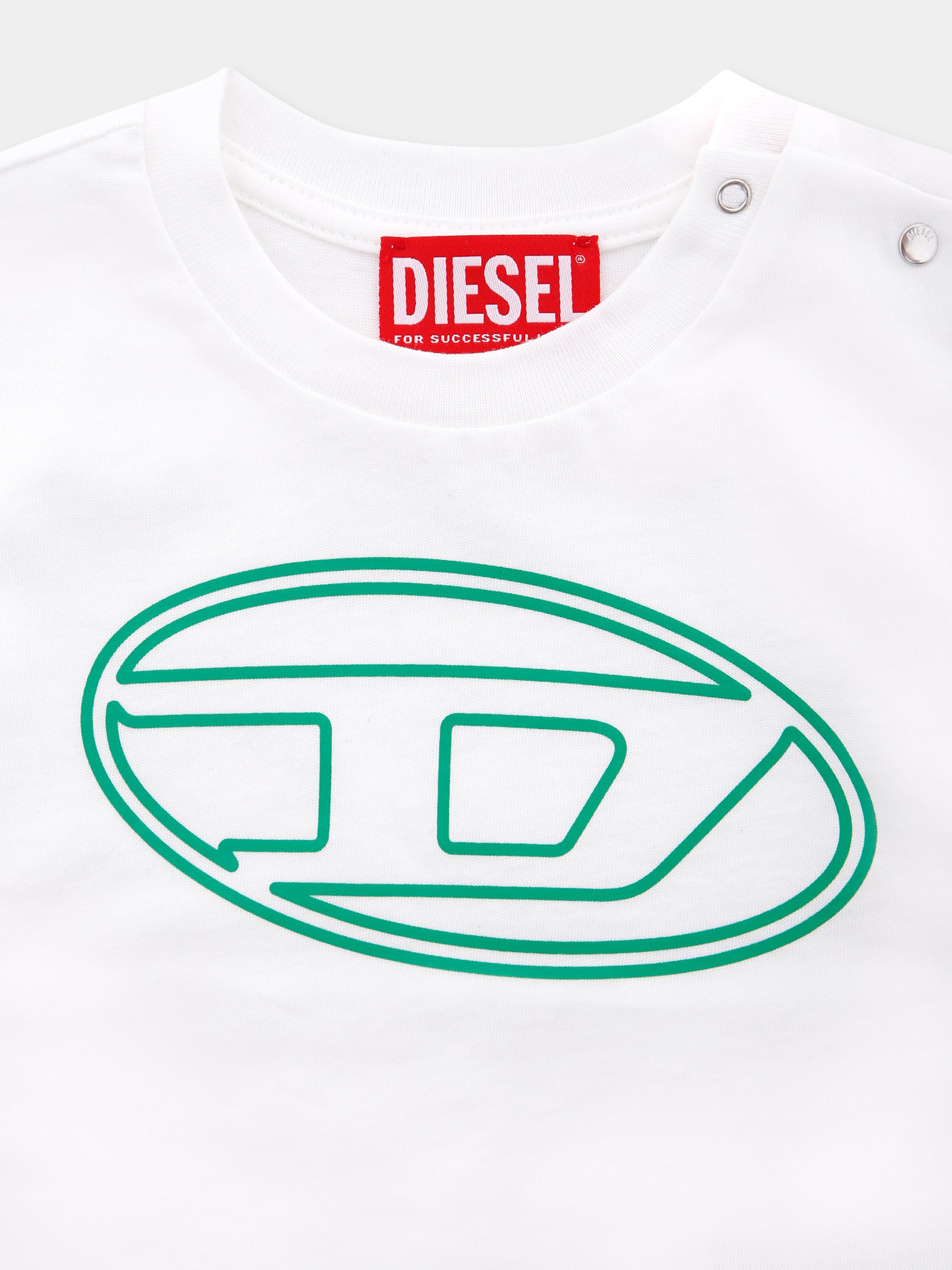 T-shirt bianca per neonato con logo,Diesel,K00708-00YI9-K1412