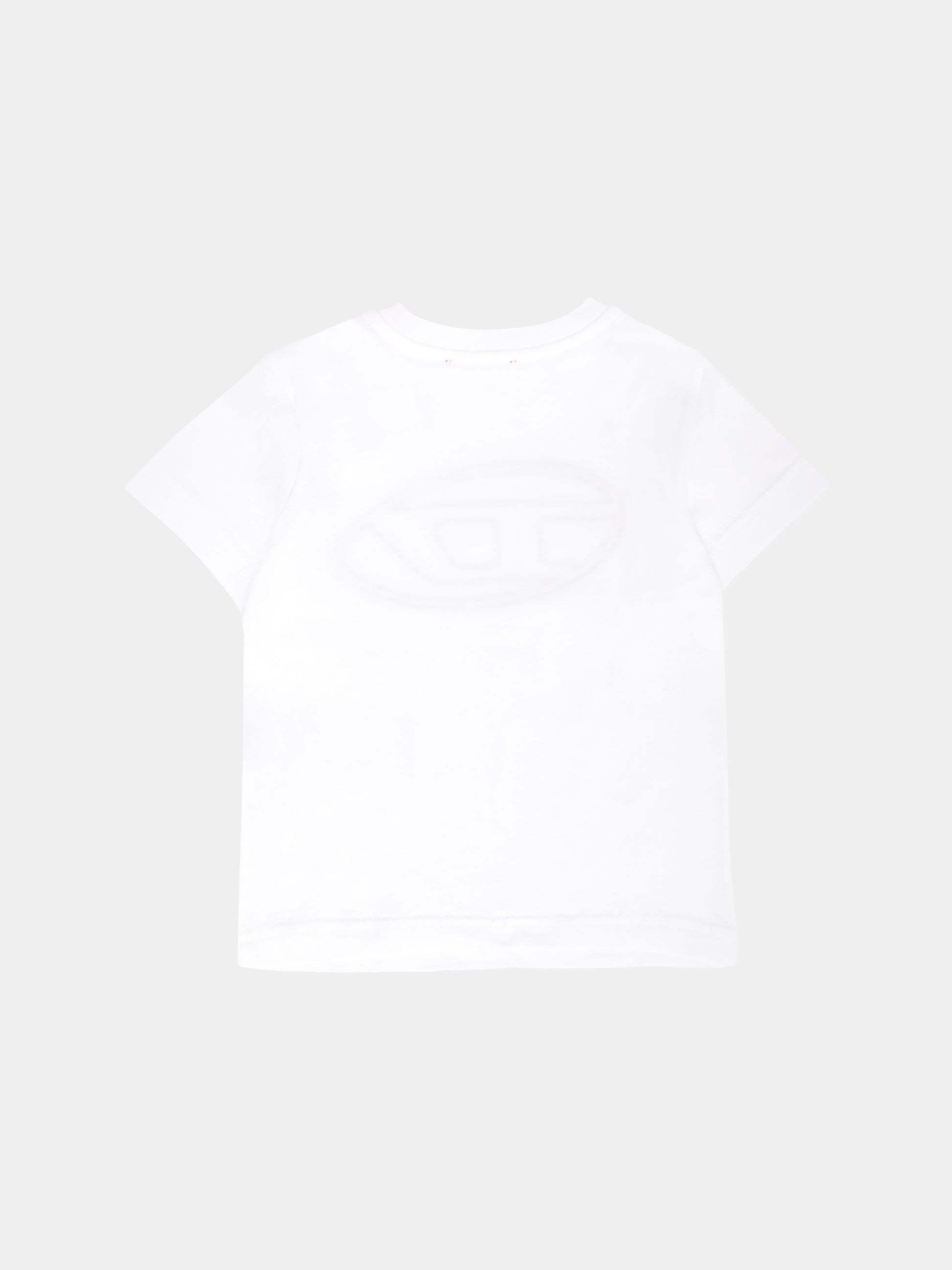 T-shirt bianca per neonata con logo,Diesel,K00708-00YI9-K1413