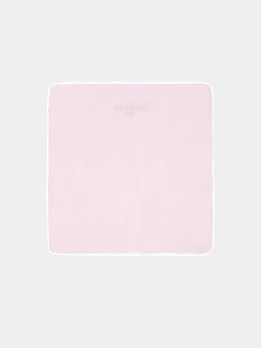 Coperta rosa per neonata con logo,Balmain Kids,BX0510-Z3278 500BG