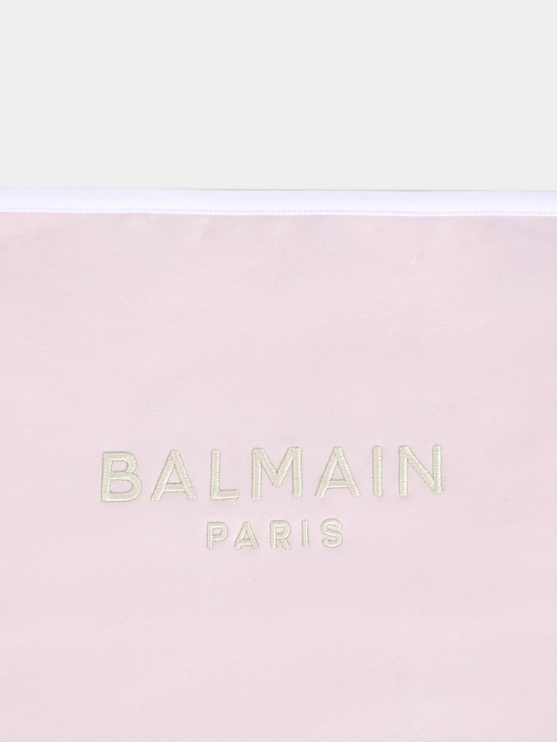 Coperta rosa per neonata con logo,Balmain Kids,BX0510-Z3278 500BG