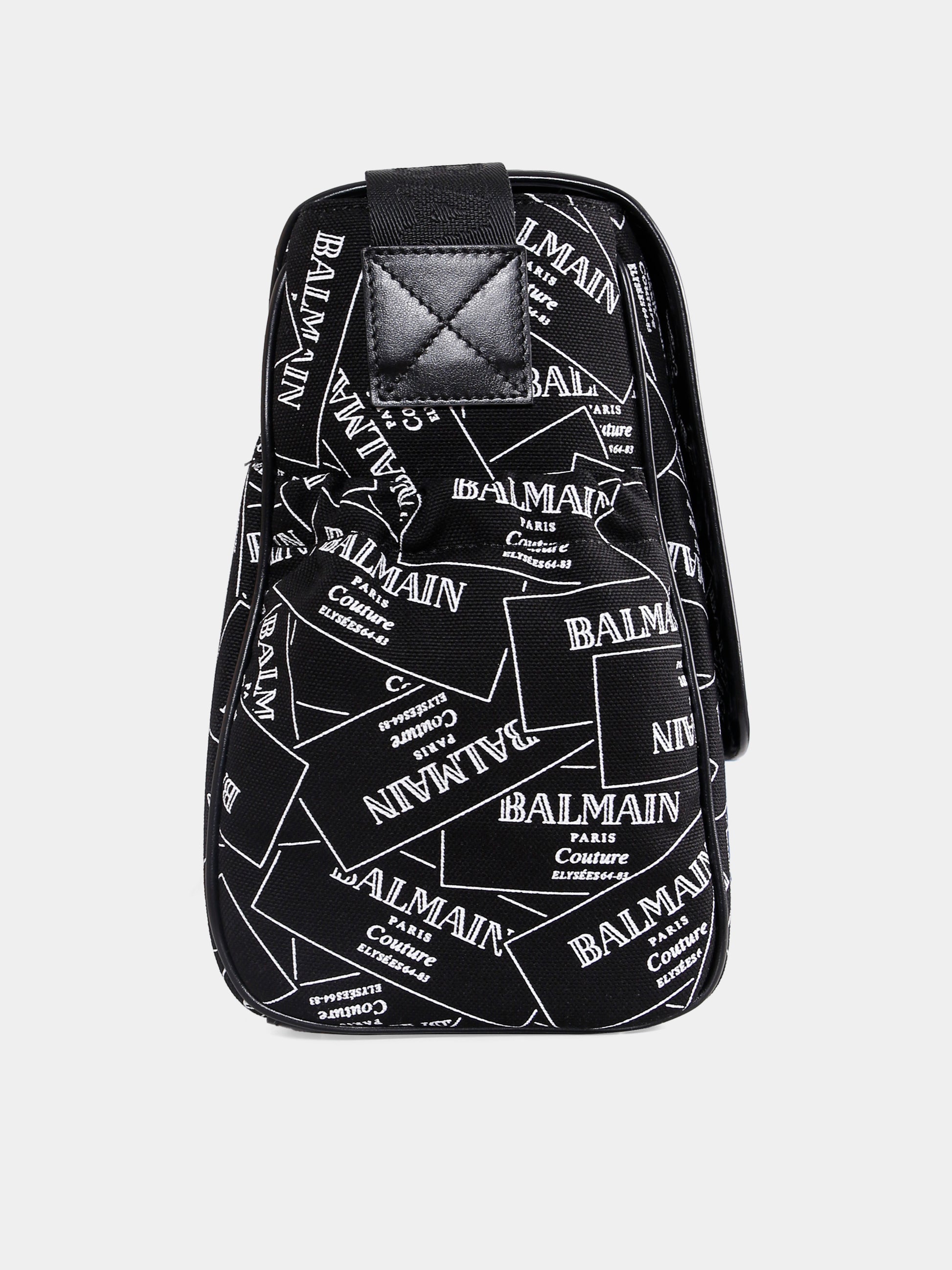 Borsa mamma nera per neonati con logo all over,Balmain Kids,BX0578-Z3379 930BC