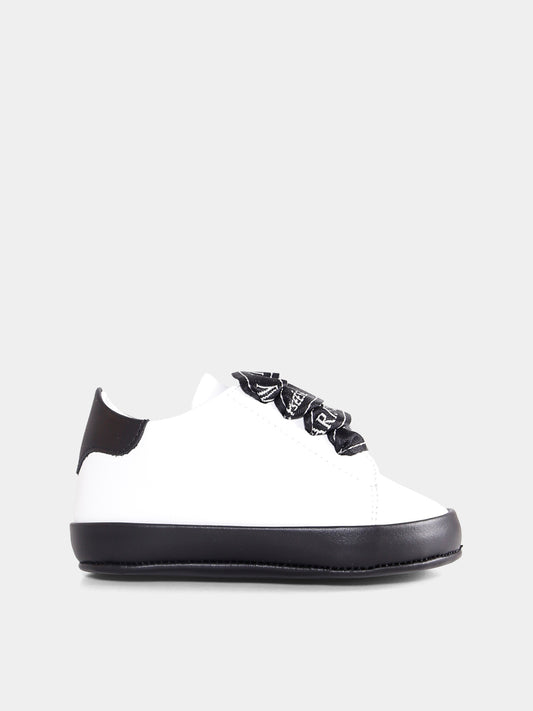Sneakers bianche per neonati con logo,Balmain Kids,BX0606-Y0051 100NE