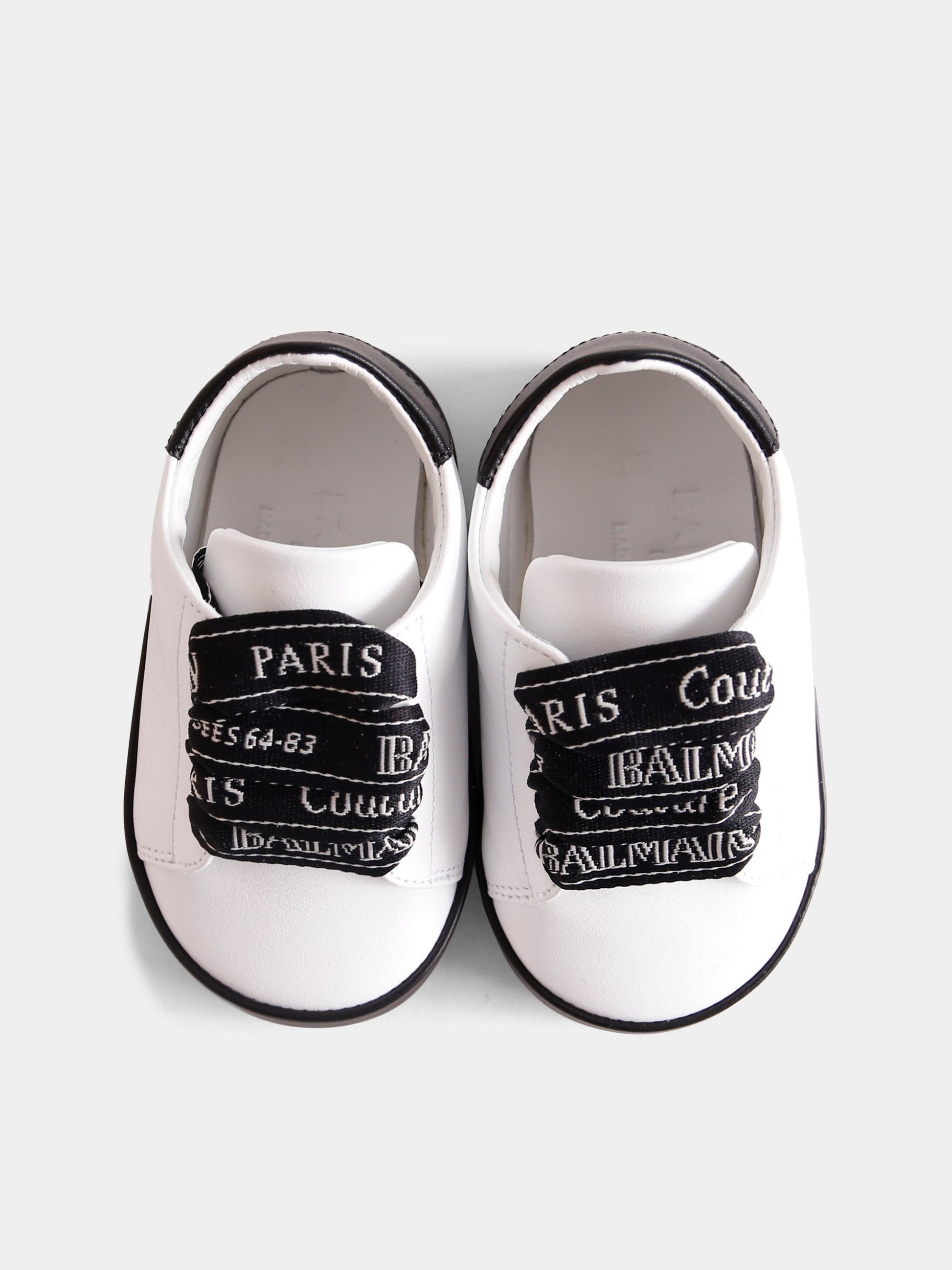 Sneakers bianche per neonati con logo,Balmain Kids,BX0606-Y0051 100NE