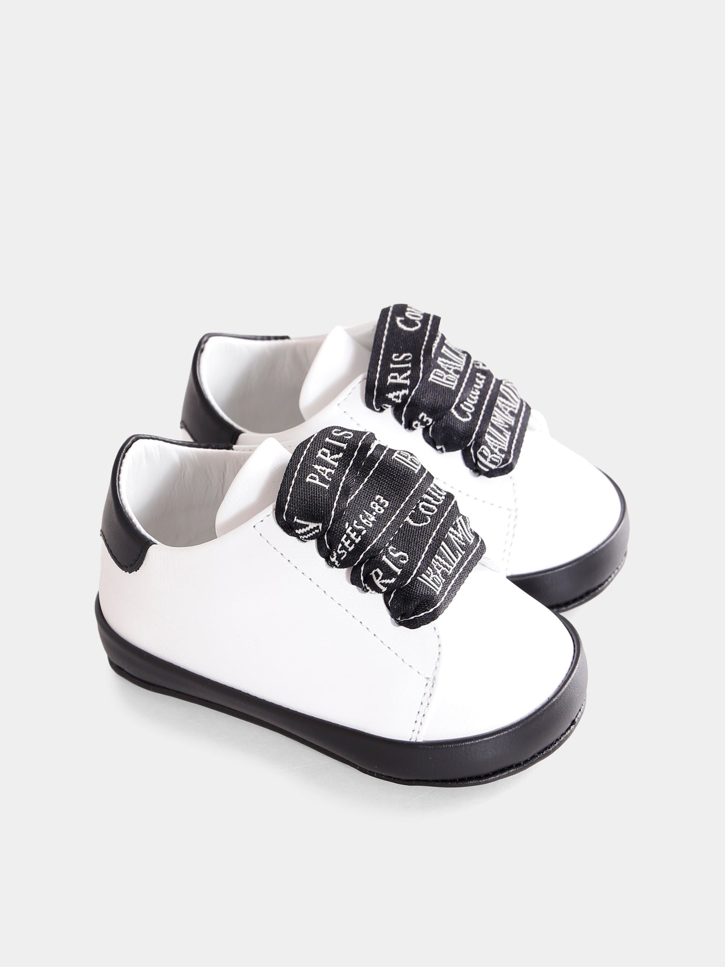 Sneakers bianche per neonati con logo,Balmain Kids,BX0606-Y0051 100NE