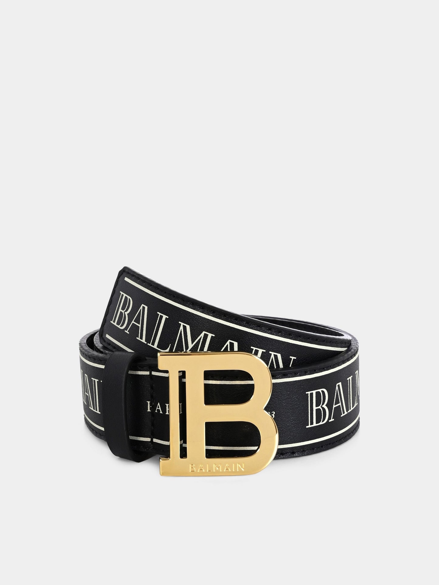 Cintura nera per bambini con logo all over,Balmain Kids,BX0B01-Z0847 930AV